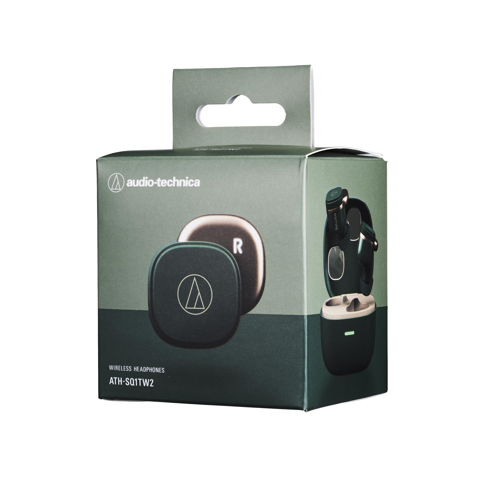 Audio-Technica ATH-SQ1TW2GR Wireless Bluetooth Headphones - True Wireless Earbuds with Noise Isolation, 20H Battery Life (Forest Green) | Perfect for Gym, Commuting & Travel