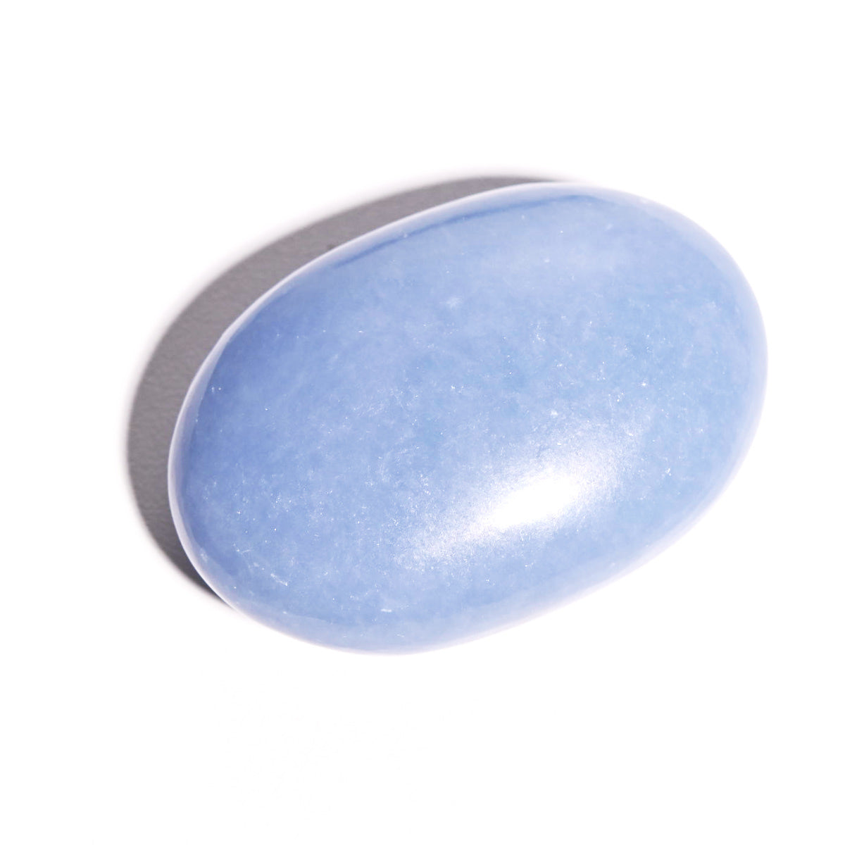 Angelite Palm Stone - Natural Healing Crystal for Stress Relief, Meditation & Spiritual Balance | Perfect for Reiki, Chakra Healing & Relaxation