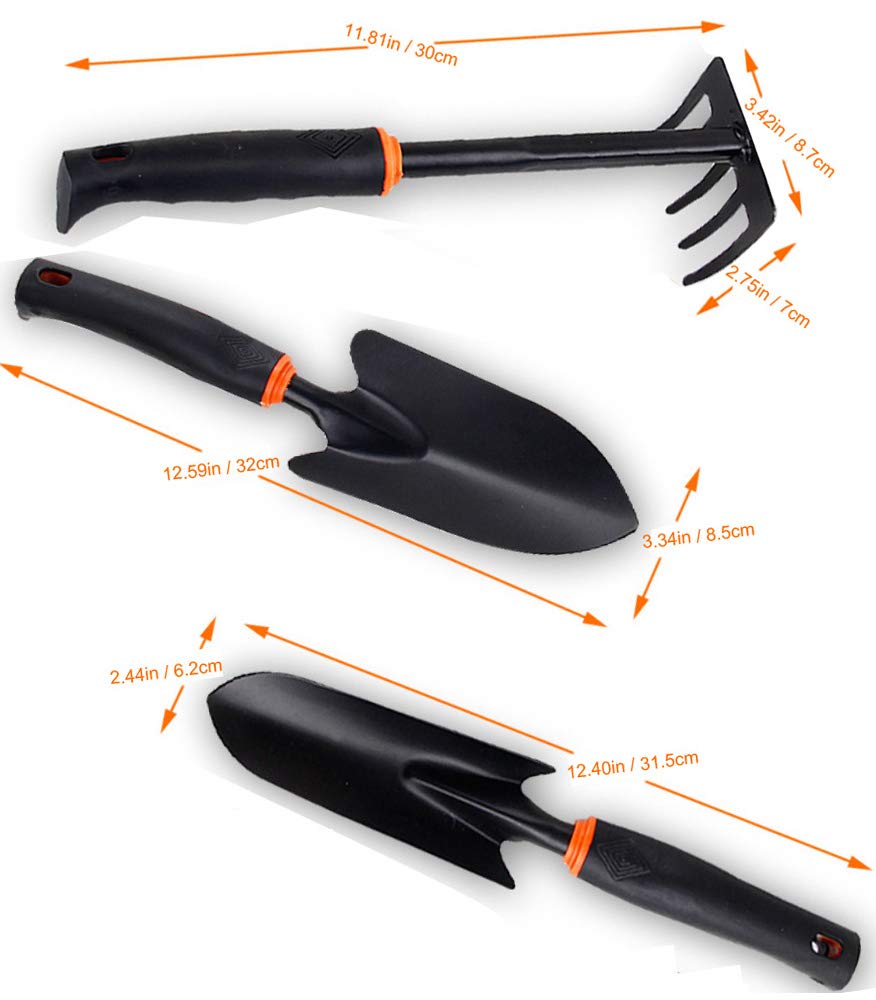 Durable 3-Piece Garden Tool Set - Stainless Steel Trowel, Hand Shovel & Cultivator with Ergonomic Handle for Gardening, Planting & Weeding | Perfect for Men & Women | Indoor & Outdoor Use