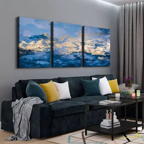 3-Piece Abstract Canvas Wall Art Set - 60x90 cm Framed Prints, High-Quality Australian-Made Ready-to-Hang Paintings for Living Room, Bedroom & Office Decor