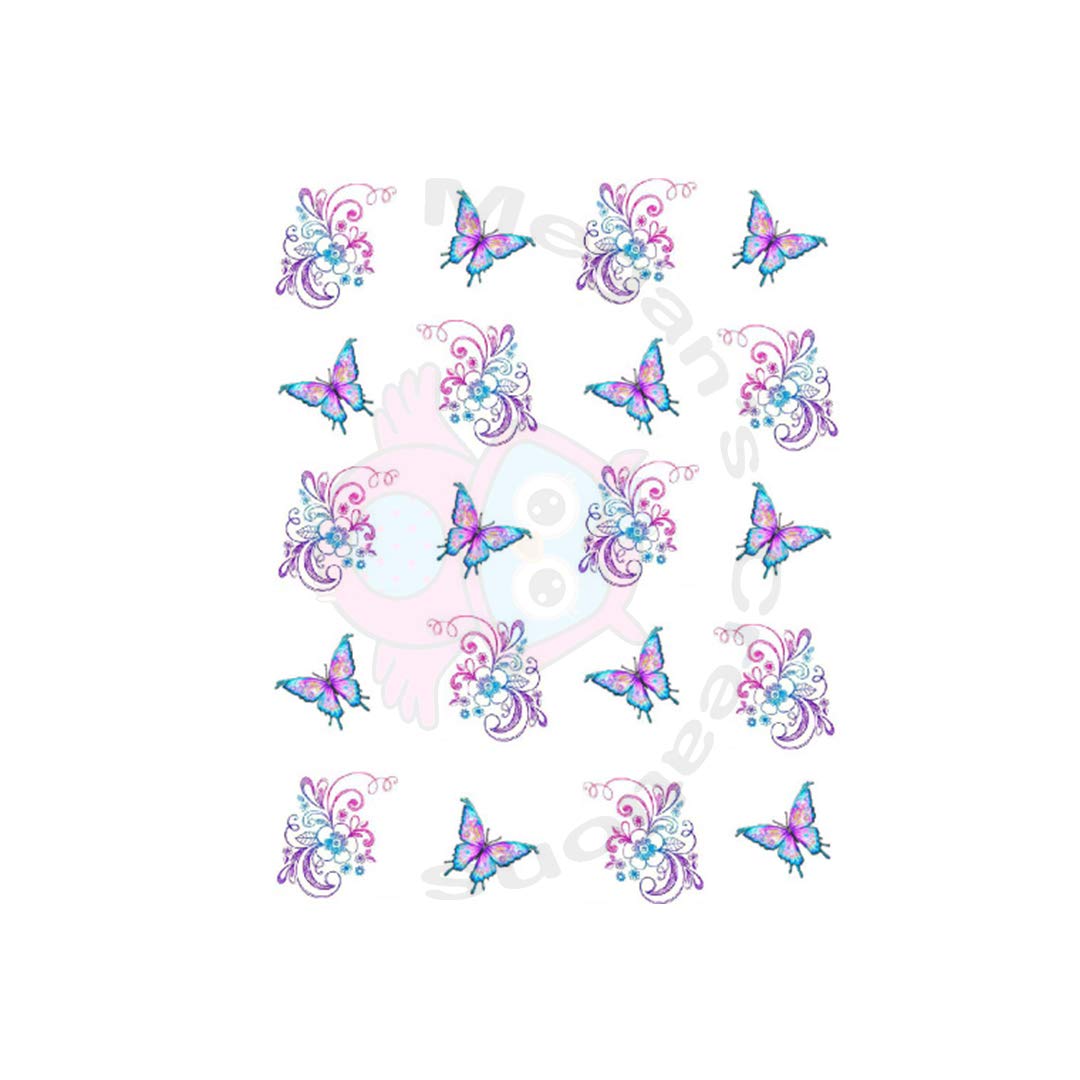Floral Swirl & Butterfly Waterslide Nail Decals - Water Transfer Nail Art Stickers for DIY Manicure - Perfect for Nail Salons, Home Nail Art, Parties & Special Occasions