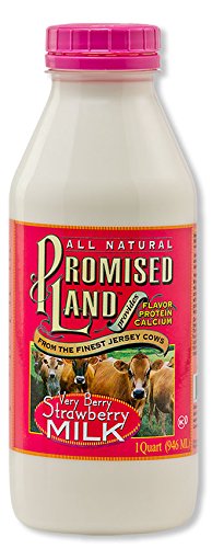 Promised Land Very Berry Strawberry Milk - 1 Quart (Pack of 3) | Shelf-Stable Dairy Drink for Breakfast, Snacks & Smoothies