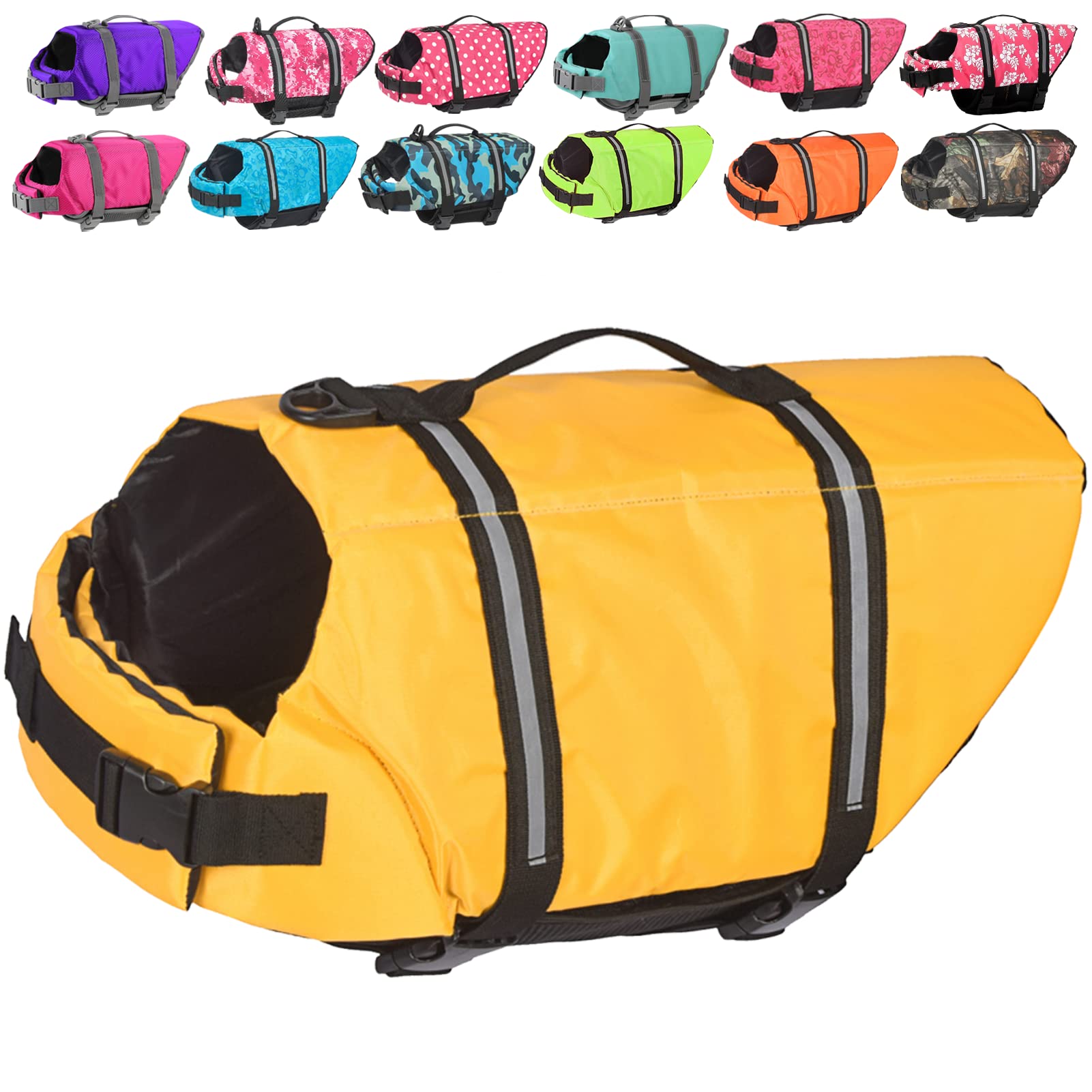 Doglay Dog Life Jacket with Reflective Stripes - Adjustable High Buoyancy Pet Life Vest for Small, Medium & Large Dogs - Perfect for Swimming, Boating & Water Safety