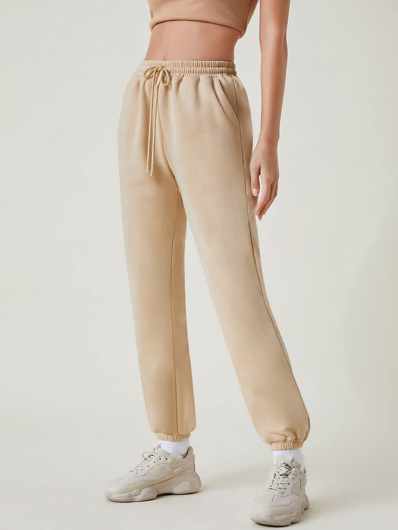 Stylish Women's Drawstring Waist Sweatpants - Comfortable Casual Jogger Pants with Pockets for Lounge, Workout & Everyday Wear