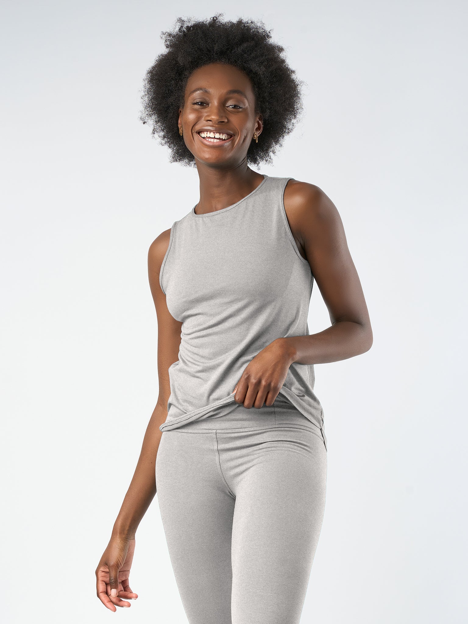 Gossypium Freedom Yoga Vest - Marl Grey | Women's Breathable Workout Top for Yoga, Pilates & Gym | Perfect for Active Lifestyles & Athleisure Wear