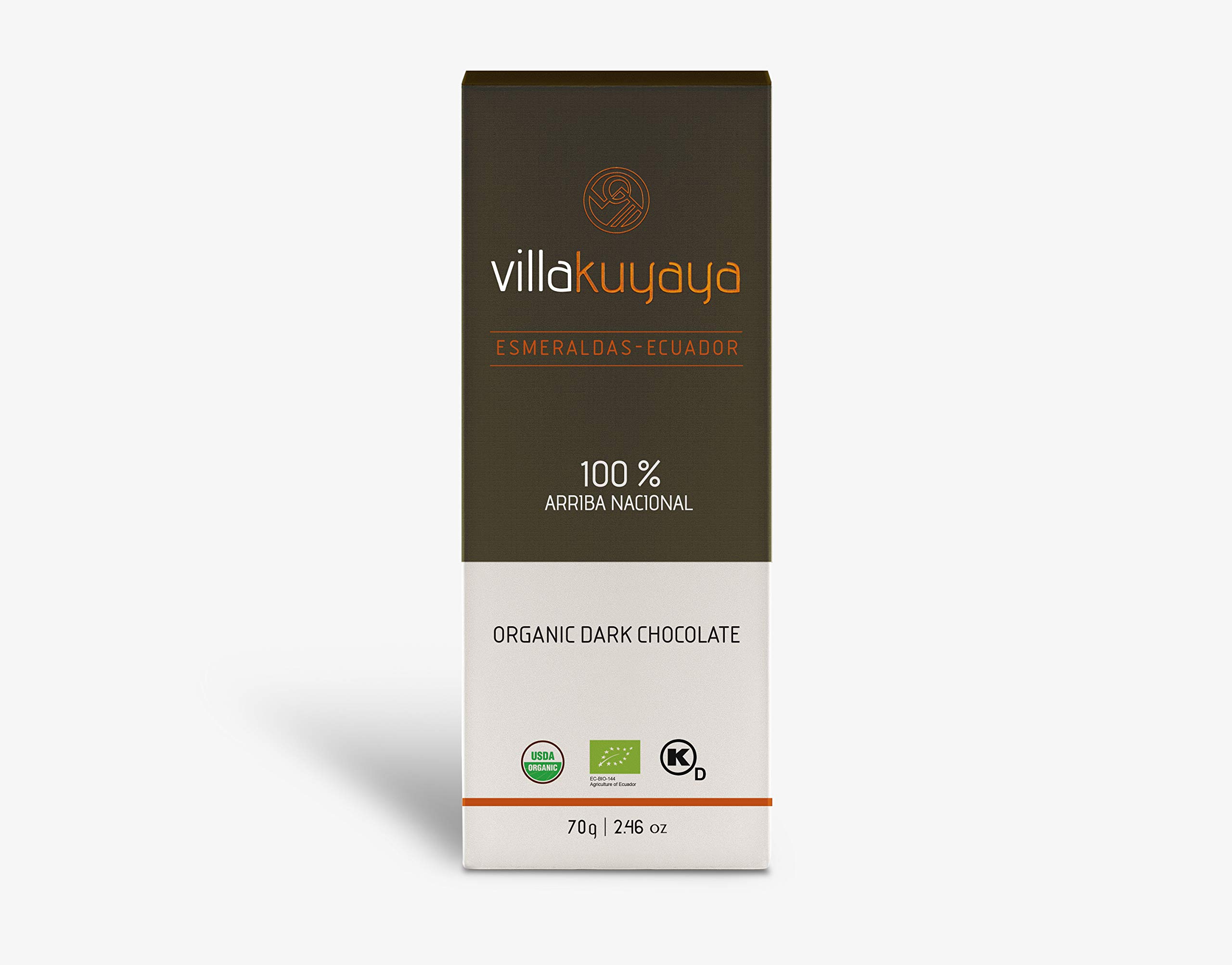 Organic Dark Chocolate Bar - Single Origin Esmeraldas Ecuador 100% Pure Cacao for Baking, Gifts & Healthy Snacking