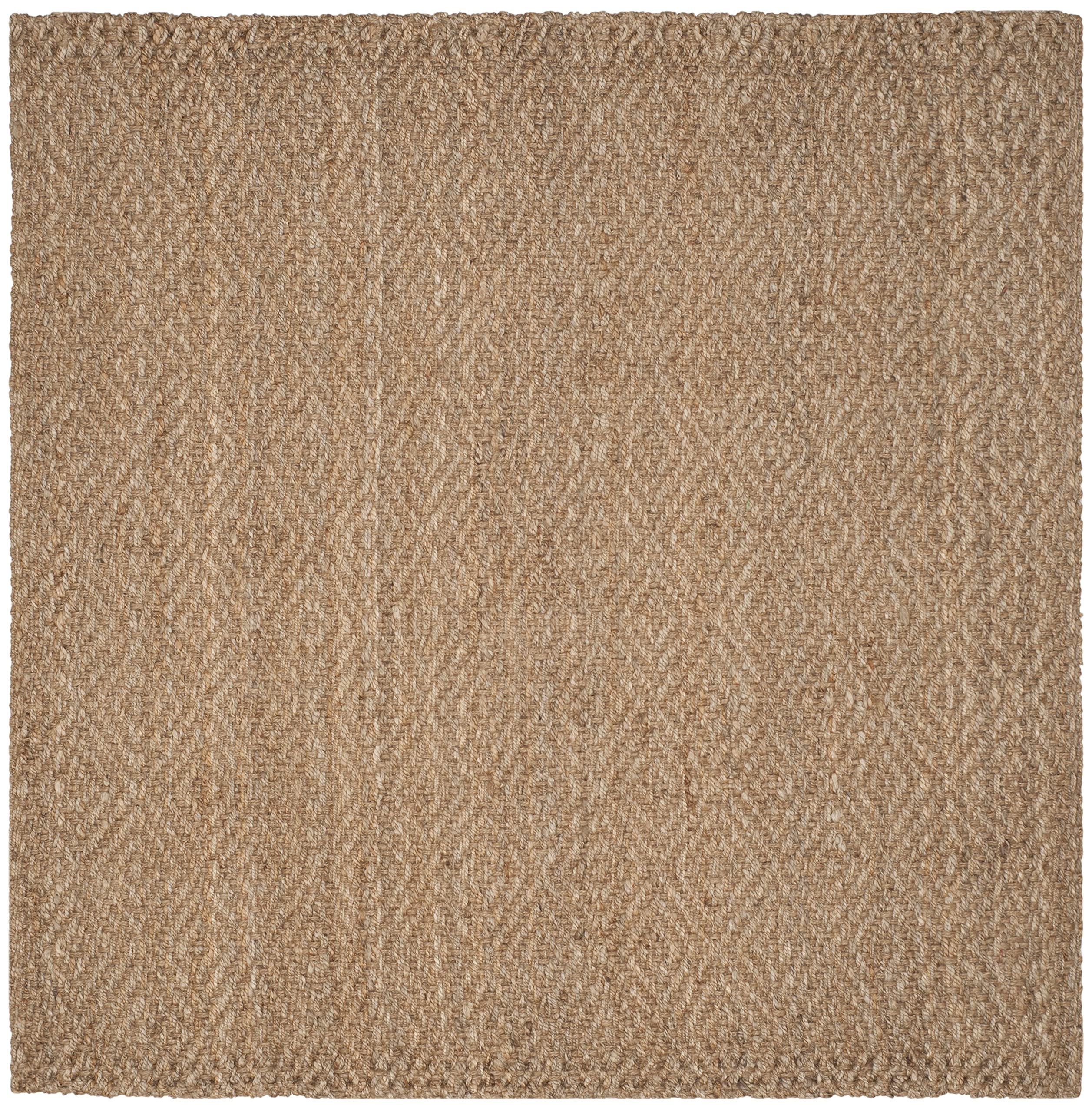 Premium Handmade Jute Area Rug 7'x7' - SAFAVIEH Natural Fiber Collection NF181A | Eco-Friendly & Durable for Living Room, Bedroom, or Home Office Decor