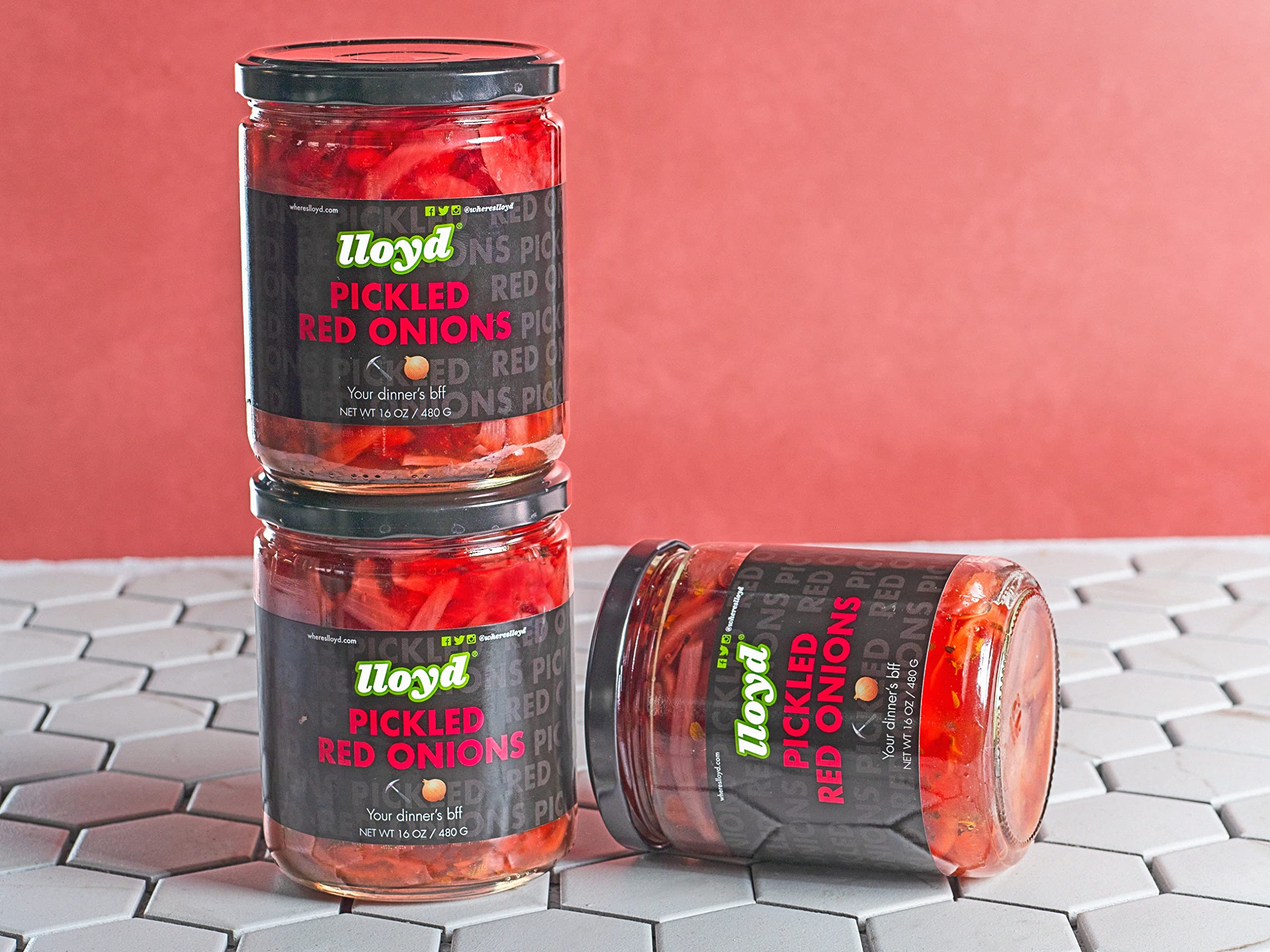 Lloyd's Small Batch Pickled Red Onions - All Natural, No Preservatives | New York Grown | Perfect for Burgers, Salads & Sandwiches