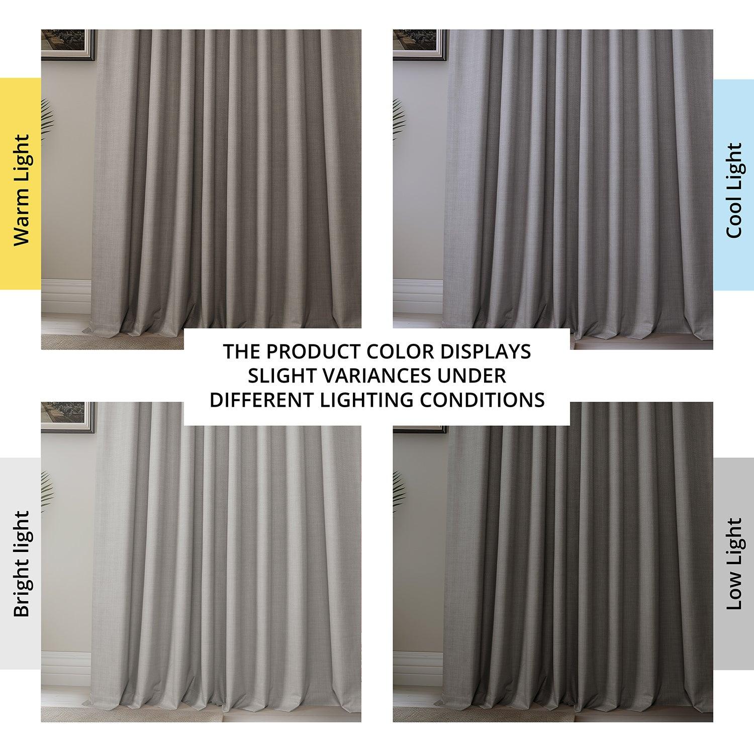Light Steel Grey Vienna Basic Linen Blackout Curtains - 2 Panels Set for Bedroom & Living Room - Noise Reducing & Energy Efficient Window Treatments