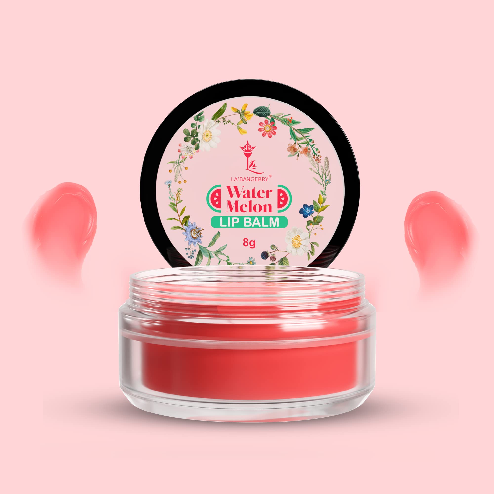 LA'BANGERRY Watermelon Lip Balm for Dry, Damaged & Chapped Lips - Moisturizing Hydration to Remove Tan & Darkened Lips - 8g Lip Care for Women & Men - Perfect for Winter Protection & Daily Lip Care