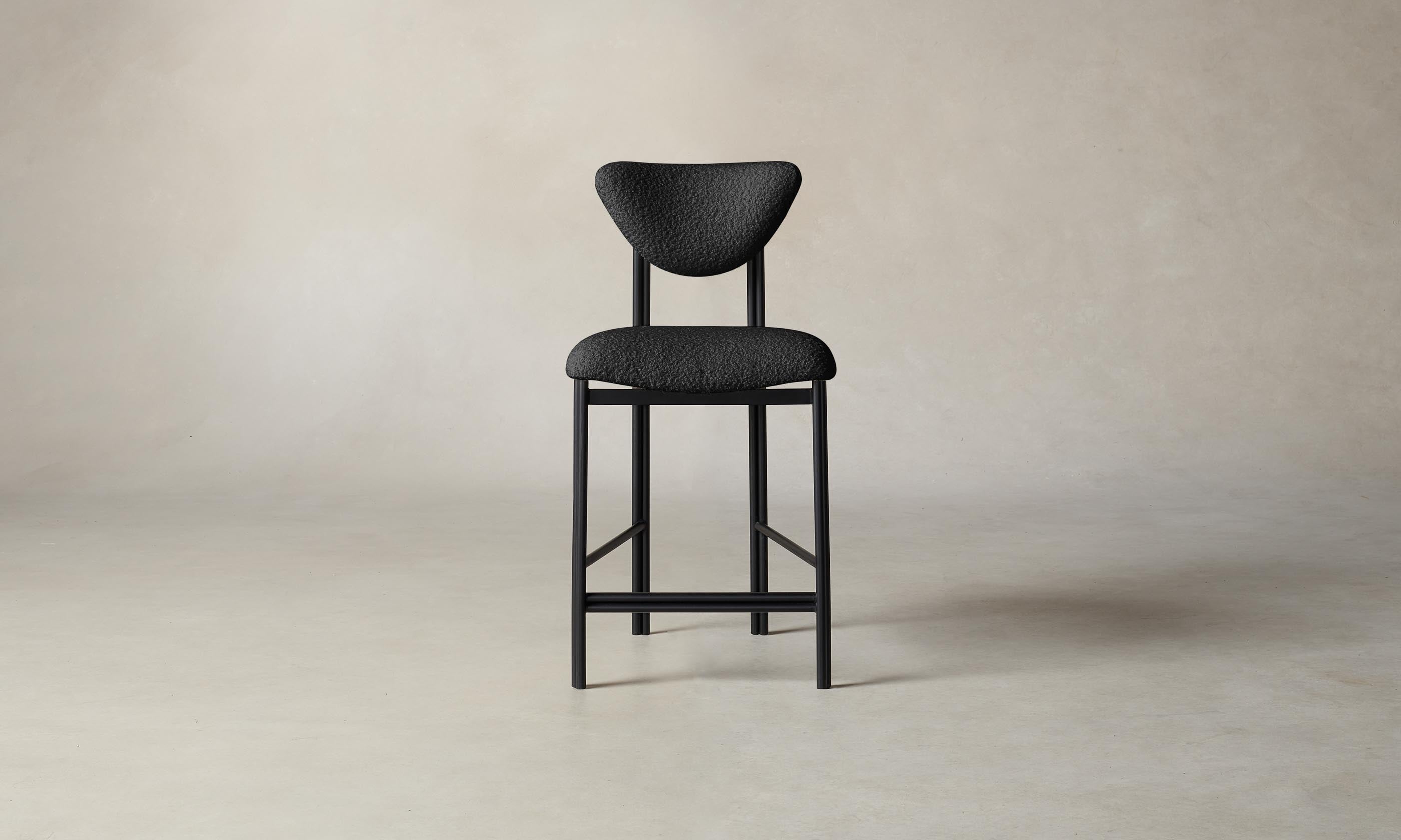 Italian Bouclé Storm Cooper Counter Stool - Modern Kitchen Bar Stool for Dining, Kitchen Island & Breakfast Nook