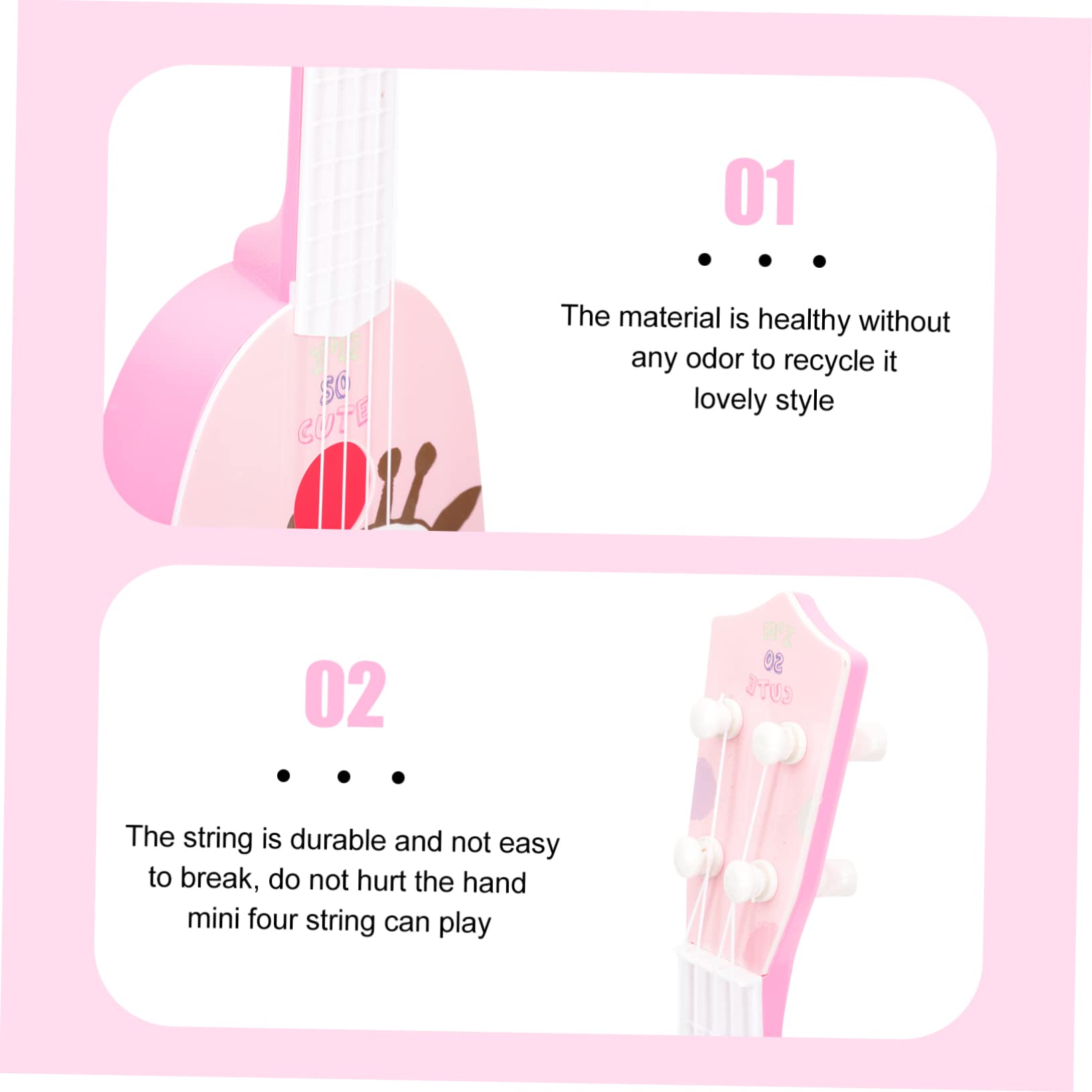iBasenice 2-Piece Kids Toy Ukulele Set - Colorful ABS Plastic Mini Guitar Musical Instrument for Children | Perfect for Birthday Gifts, Music Learning & Pretend Play