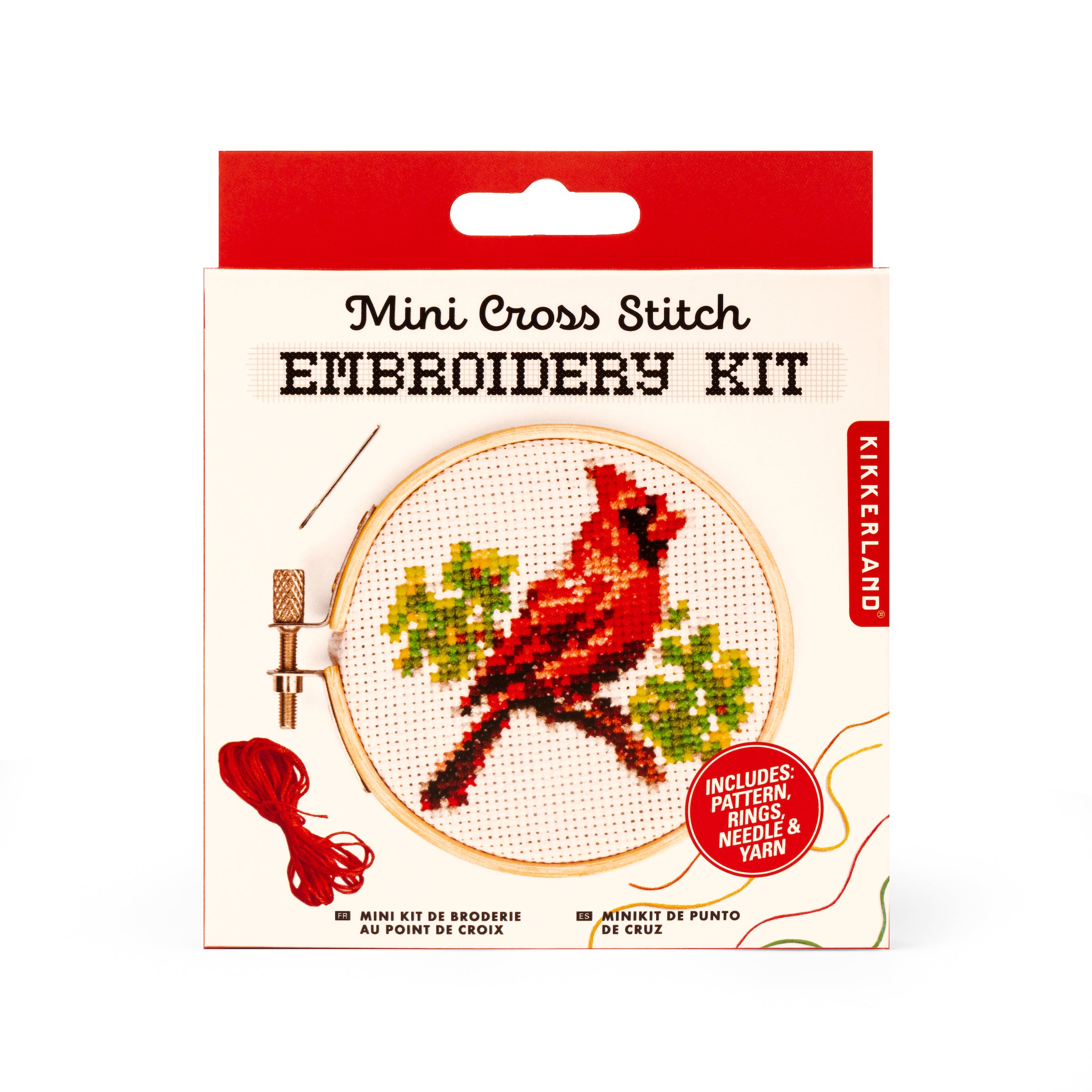 Cardinal Mini Cross Stitch Embroidery Kit - DIY Handmade Red Bird Needlework for Beginners | Perfect for Home Decor, Gifts & Craft Projects