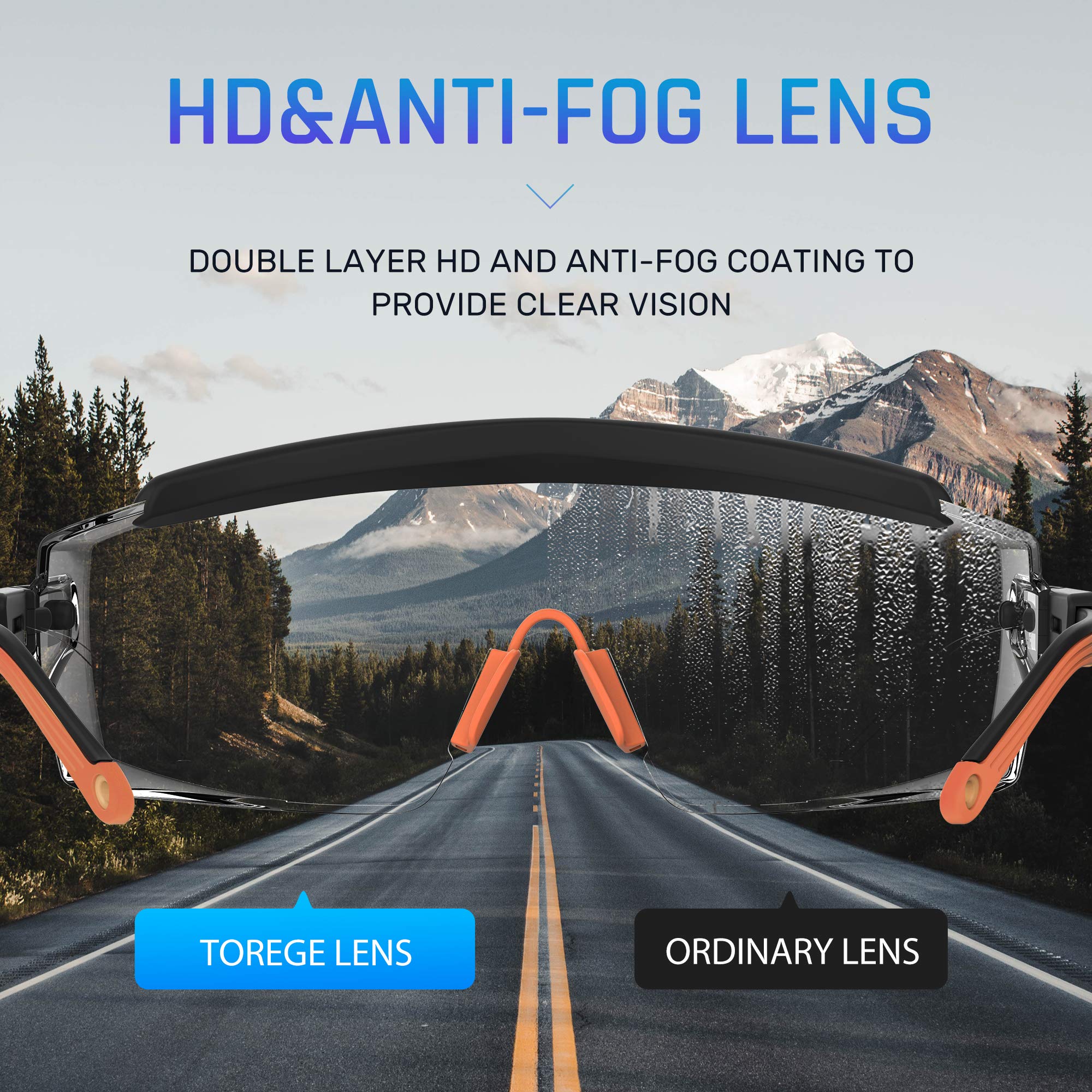 Anti Fog Safety Glasses - ANSI Z87.1 Certified Protective Goggles with Anti-Scratch Lenses, Adjustable Fit for Work, DIY & Outdoor Activities