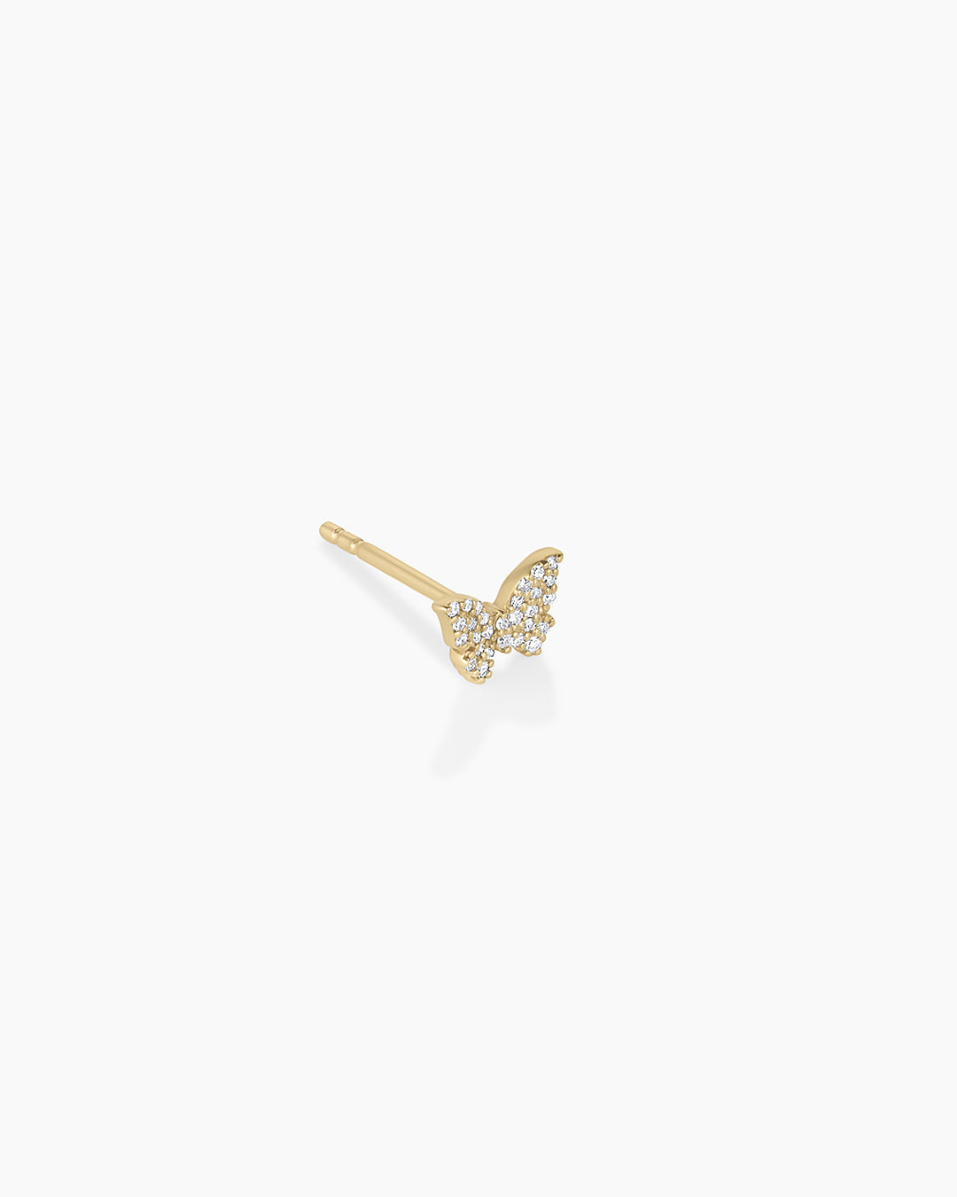 Diamond Butterfly Single Stud Earrings for Women - 14K Gold Plated Elegant Jewelry Gift for Her | Perfect for Parties, Weddings & Special Occasions