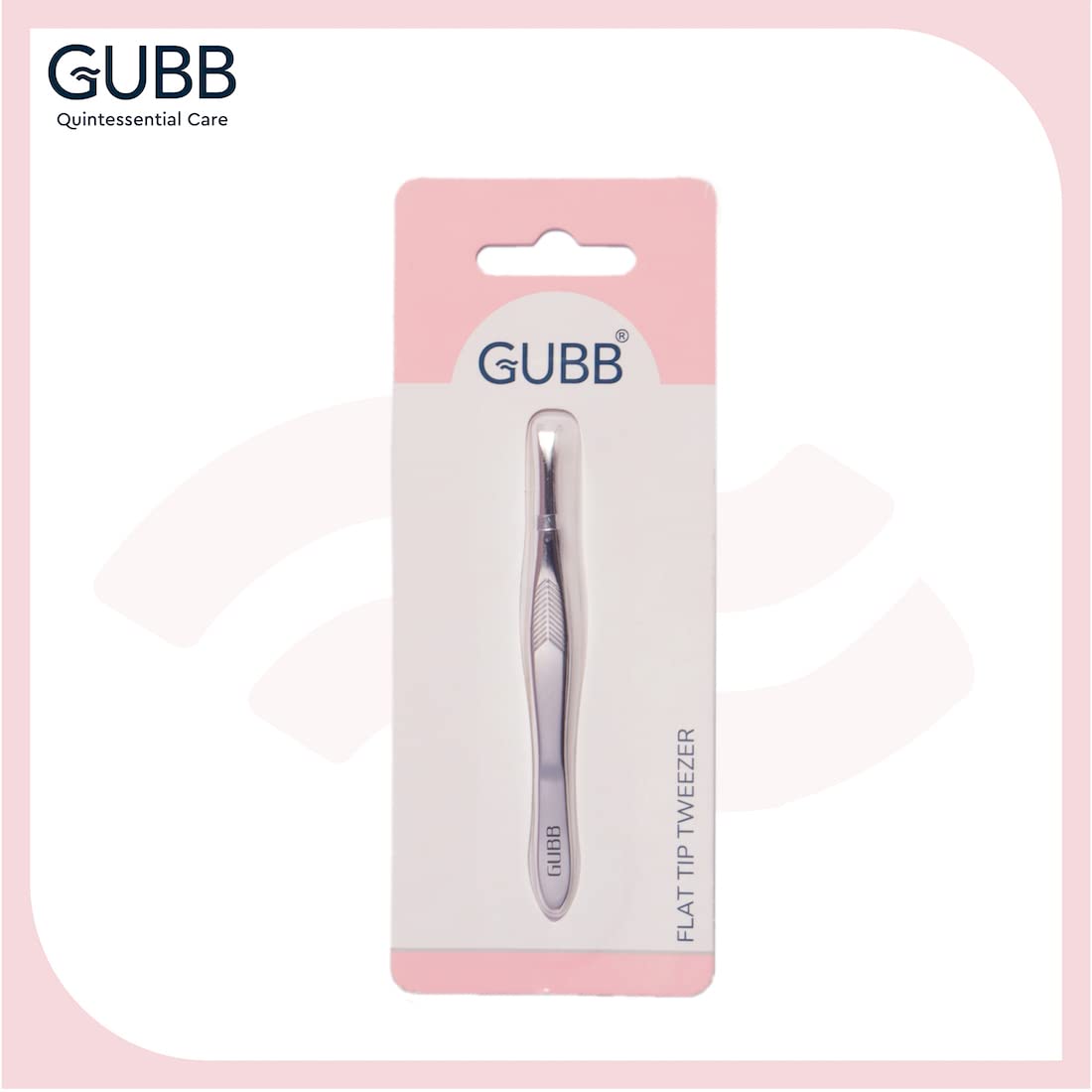 GUBB Stainless Steel Flat Tip Tweezers for Eyebrows & Upper Lip Hair Removal - Precision Hair Plucker Set of 2 - Perfect for Grooming, Makeup Application & Travel Essentials