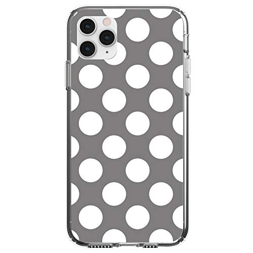 White & Grey Polka Dots On Clear Case