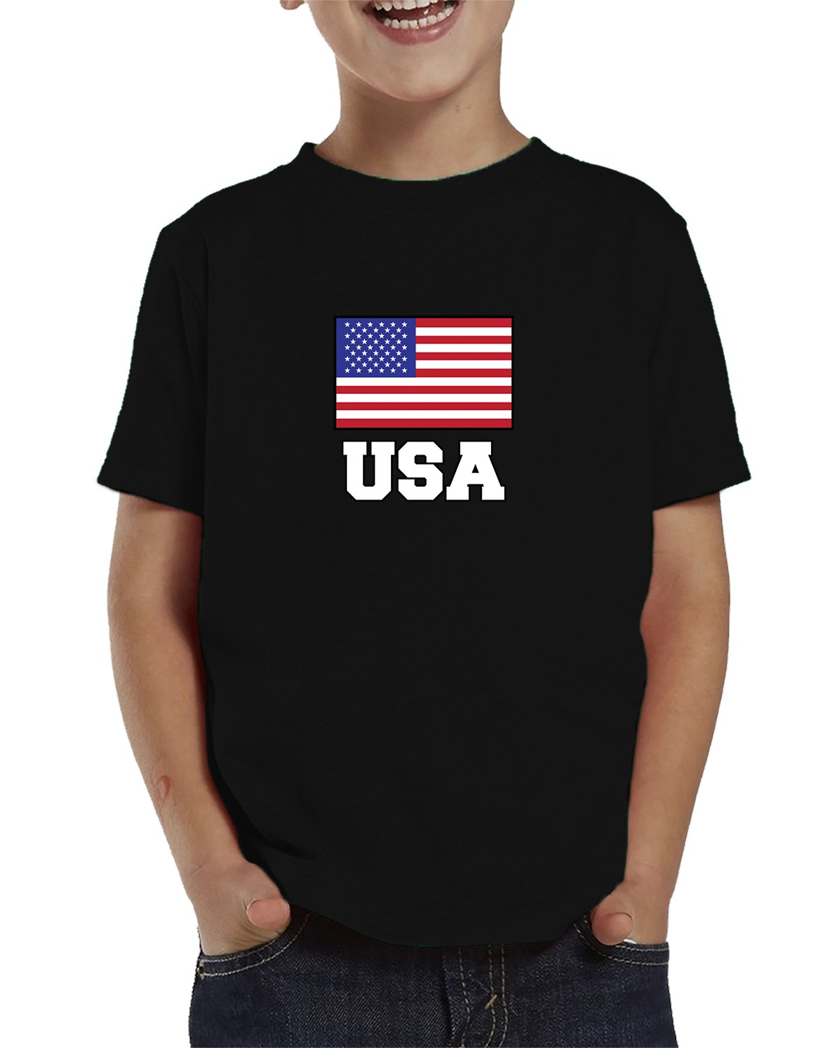 SpiritForged Apparel Patriotic USA Flag Toddler T-Shirt - Comfortable Cotton Kids Tee for 4th of July, Memorial Day & Everyday American Pride