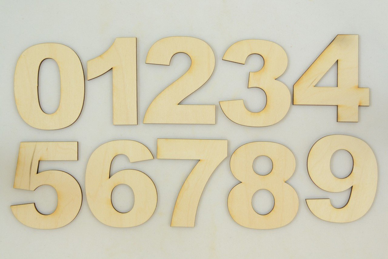 8 Inch x 1/4 Inch Wooden Number 1 in Arial Font - Perfect for DIY Crafts, Home Decor, Wedding Signs & Party Decorations