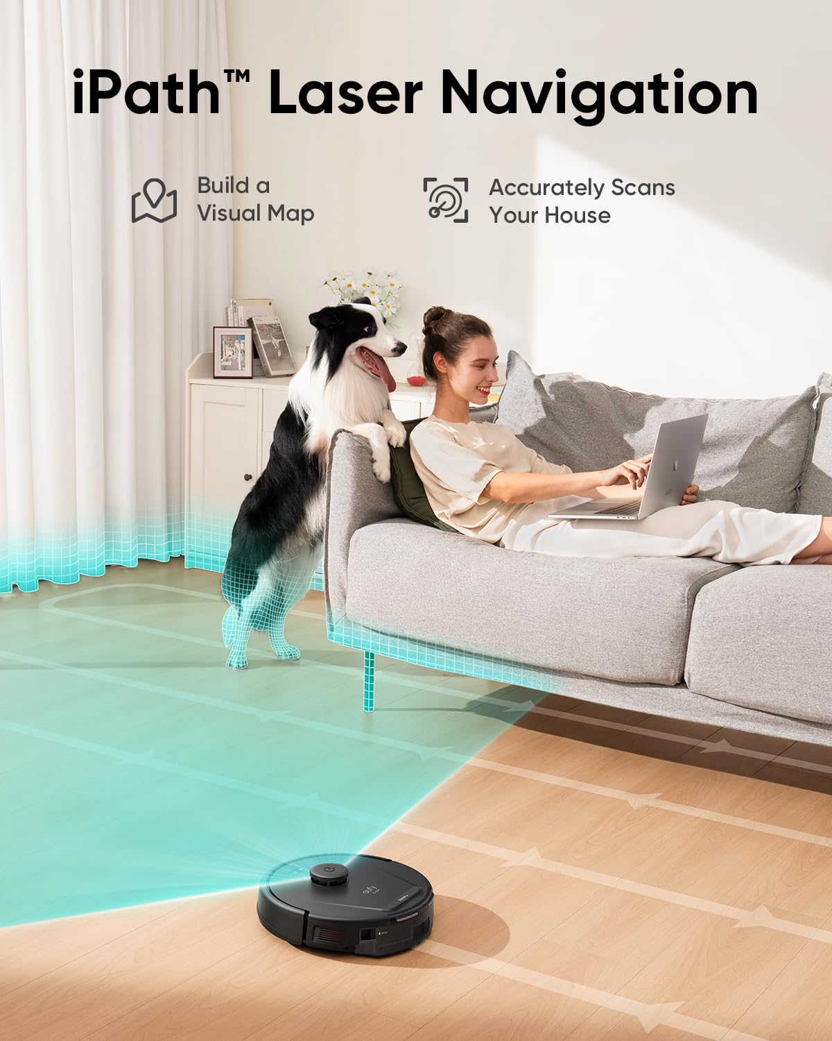 eufy L60 Robot Vacuum Cleaner with 5000Pa Ultra-Strong Suction & iPath Laser Navigation - Smart Self-Charging Robotic Vacuum for Pet Hair, Hardwood Floors & Deep Cleaning - Perfect for Home, Office & Large Spaces