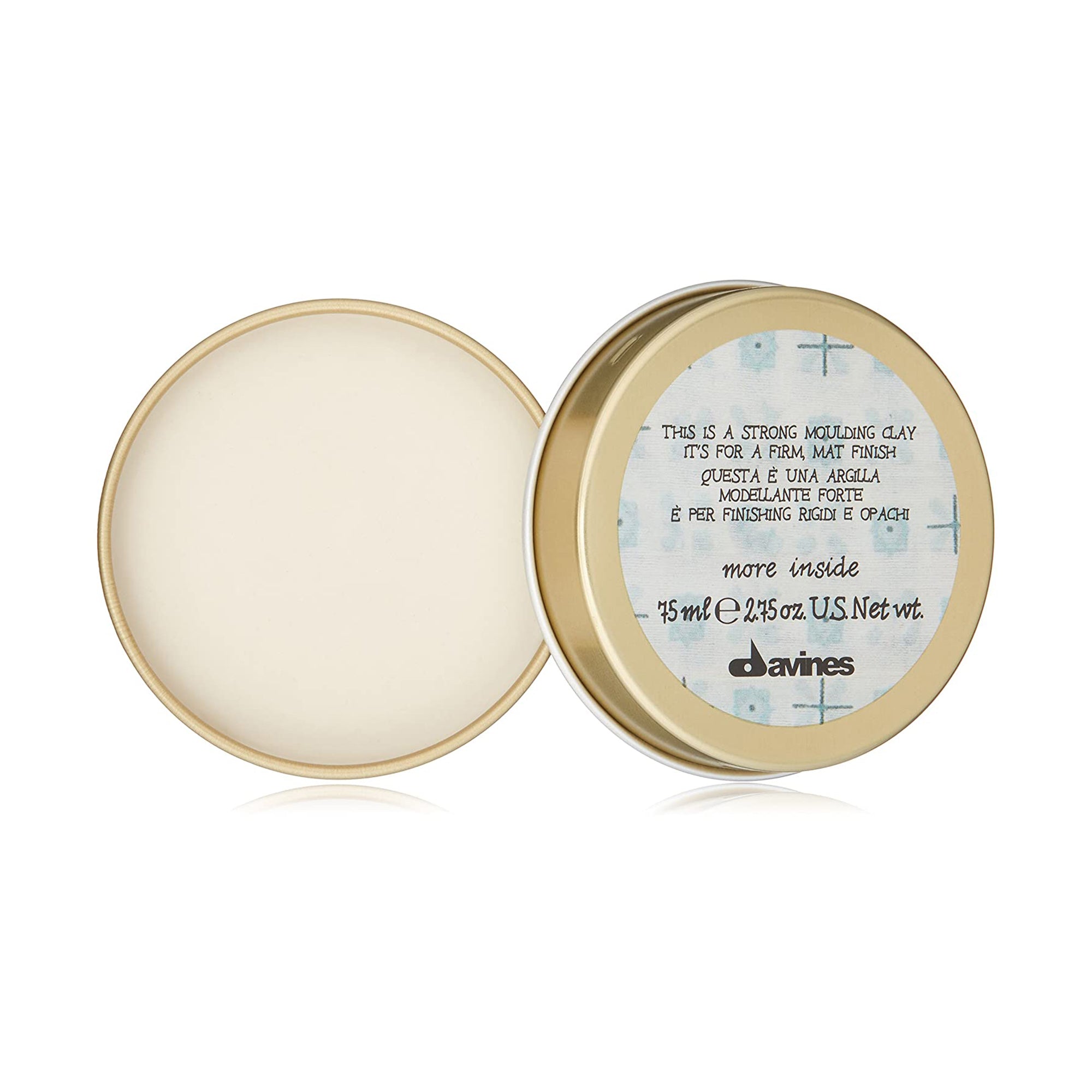 Davines Strong Hold Molding Clay for Men - Styling Wax with Firm Hold & Matte Finish - Perfect for Textured Hairstyles, Pompadours & Spiky Looks