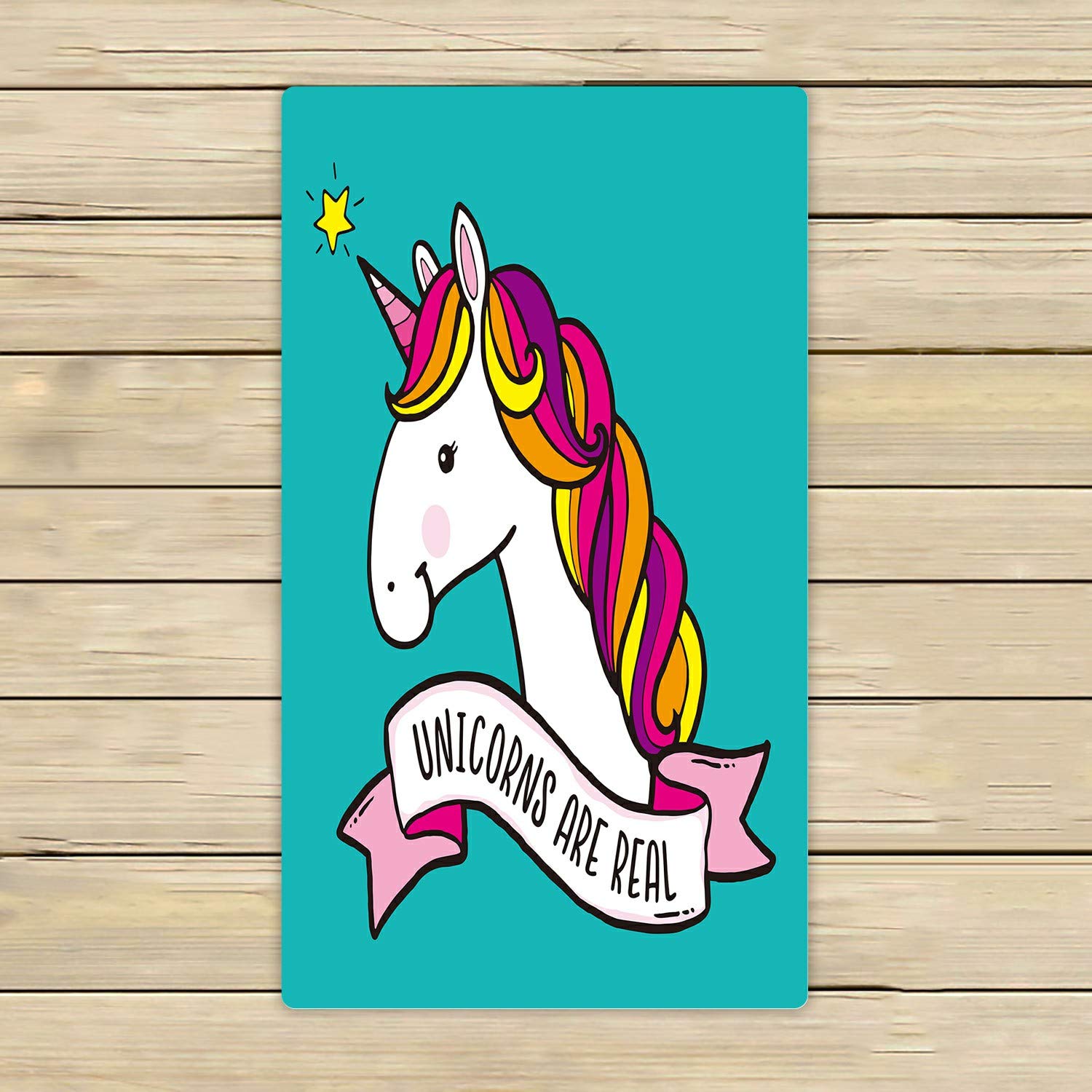 ECZJNT Cartoon Unicorn Rainbow Mane Beach Towel - 16x28 Inch Soft Absorbent Bath & Shower Towel for Kids, Adults, Pool, Beach, Travel & Home Decor