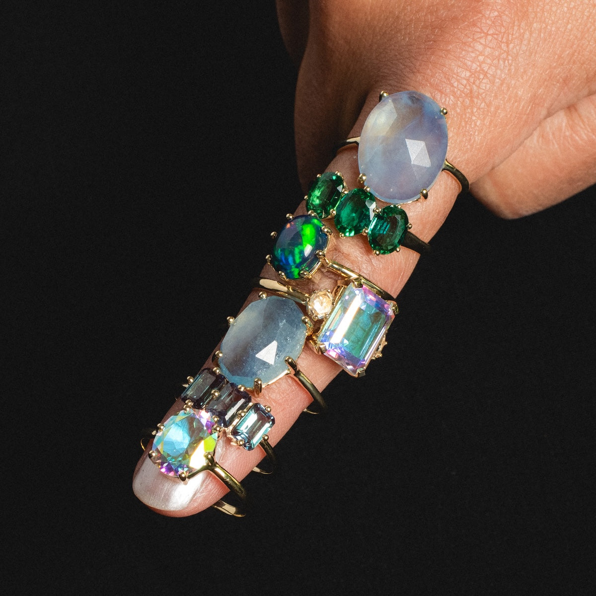 Unique 14k Gold Black Welo Opal Cushion Ring for Women | Handmade Statement Jewelry | Perfect for Weddings, Parties & Special Occasions