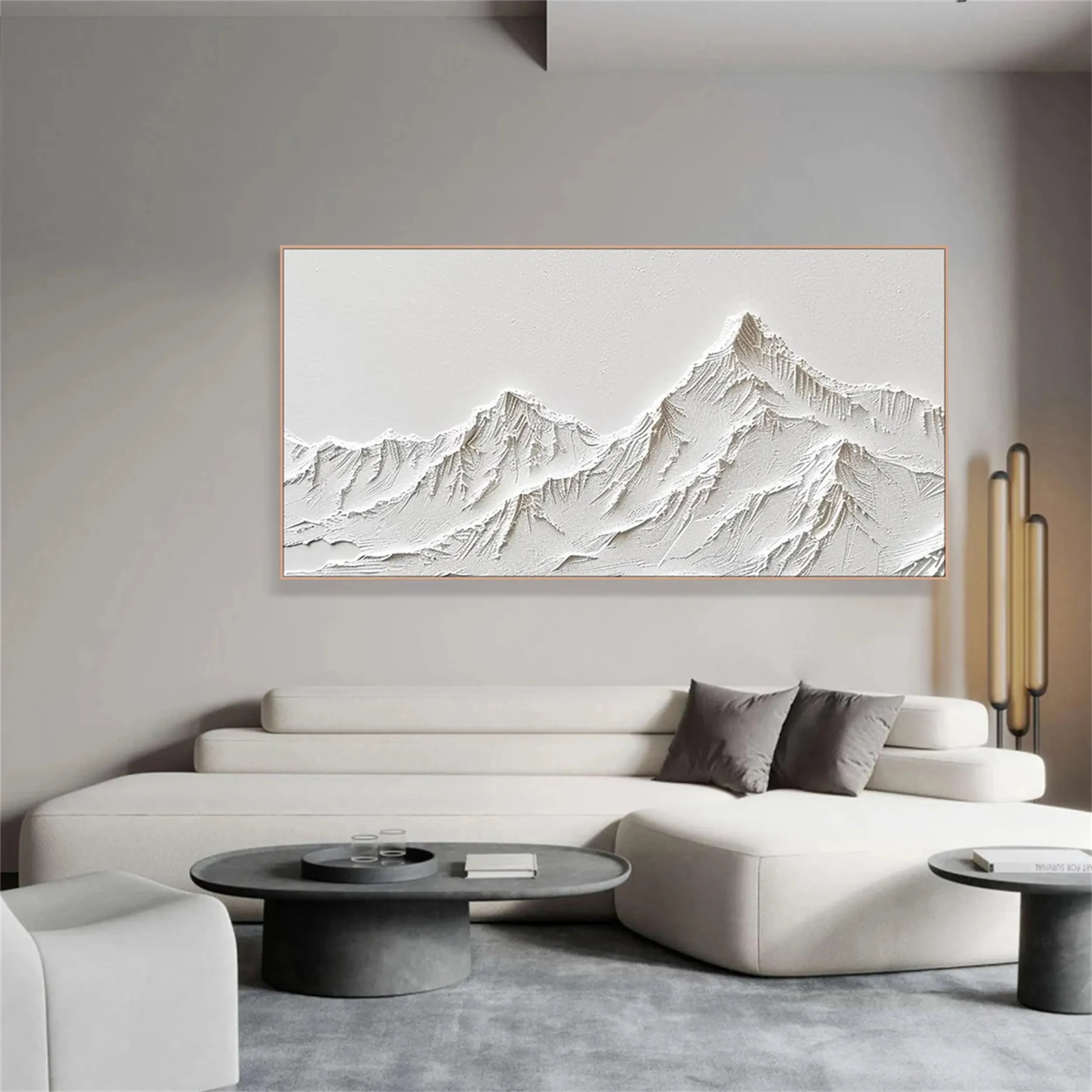White Minimalist Textured Painting Canvas #MM249 - Abstract Wall Art for Modern Home & Office Decor