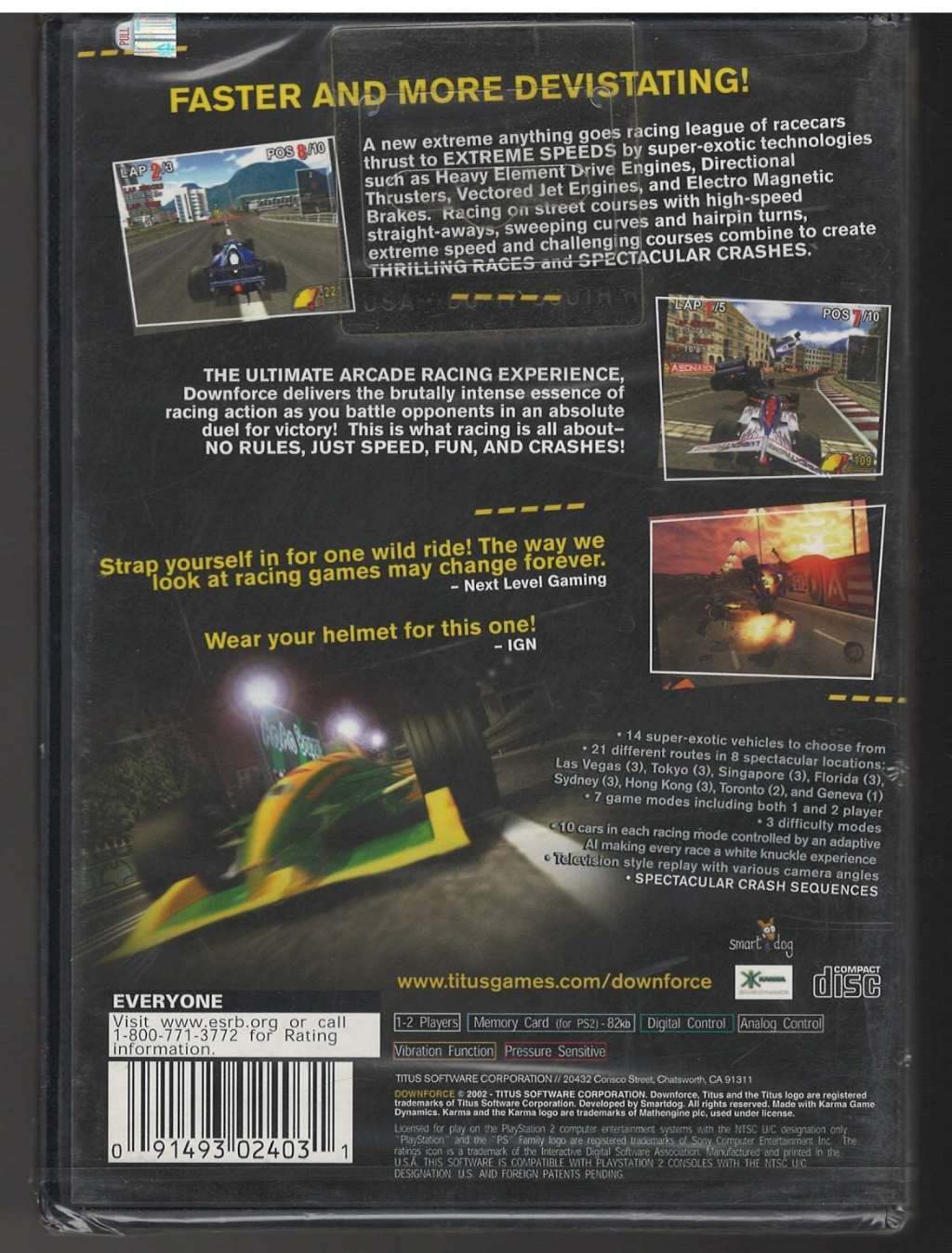 Downforce Racing Game for PlayStation 2 - High-Speed Action & Competitive Multiplayer - Perfect for Family Game Nights & Racing Enthusiasts