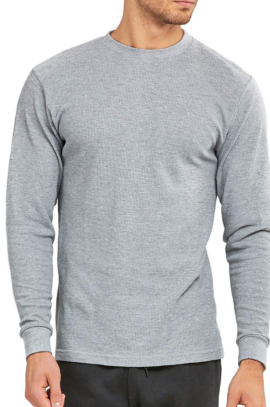 Men's Classic Waffle-Knit Heavy Thermal Top - Long Sleeve Winter Shirt for Men (Large, Heather Grey) | Warm Layering Base for Outdoor Activities, Camping & Cold Weather Workwear