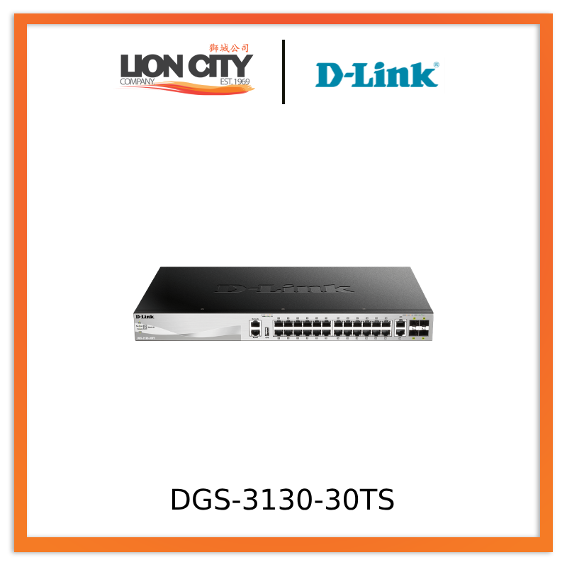 D-Link DGS-3130-30TS 30-Port Gigabit Ethernet Switch | Layer 3 Stackable Managed Network Switch | Ideal for Office, Data Center & Enterprise Networking