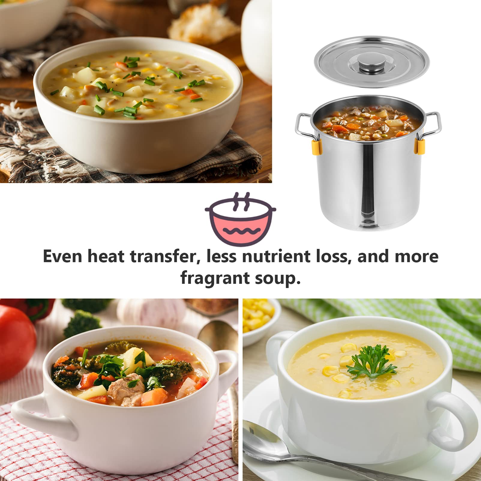 Stainless Steel Soup Stock Pot with Tap - 1Pc Heavy Duty Cooking Pot for Steaming, Stewing, Seafood Boiling & Canning | Ideal for Home Kitchens, Restaurants & Outdoor Cooking