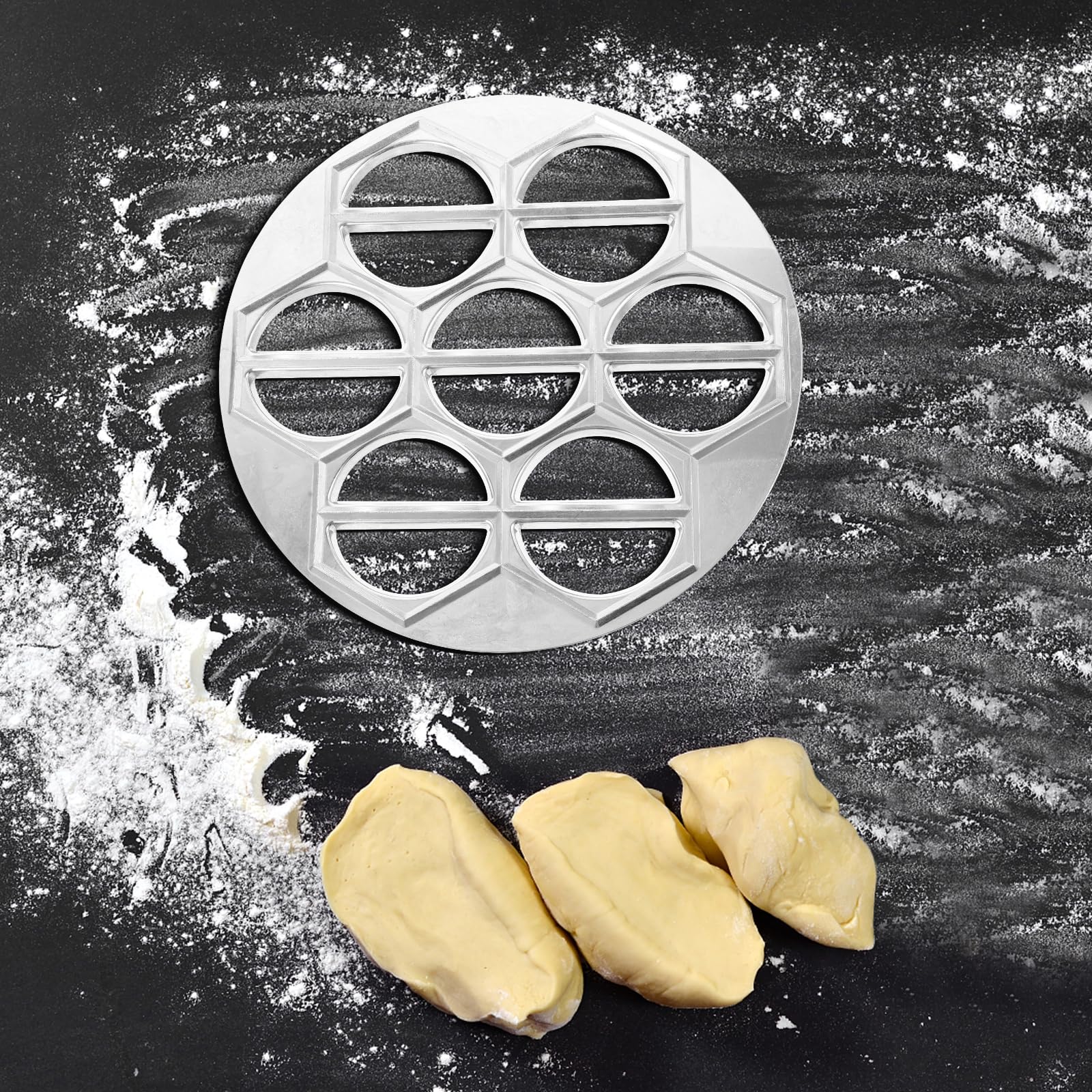 Hemoton 14-Hole Russian Pelmeni Maker & Dumpling Mold - Food Grade Aluminum Safe Ravioli Cutter for Homemade Dumplings - Perfect for Italian Ravioli, Russian Pelmeni & Asian Dumpling Making
