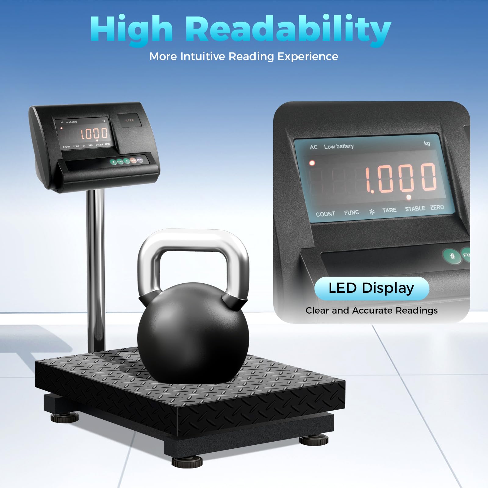 **High Precision Livestock Scale Kit - 4400 lb Capacity for Cattle, Pigs & Sheep | Heavy Duty Animal Weighing System with Junction Box | Ideal for Farms, Ranches & Veterinary Use**
