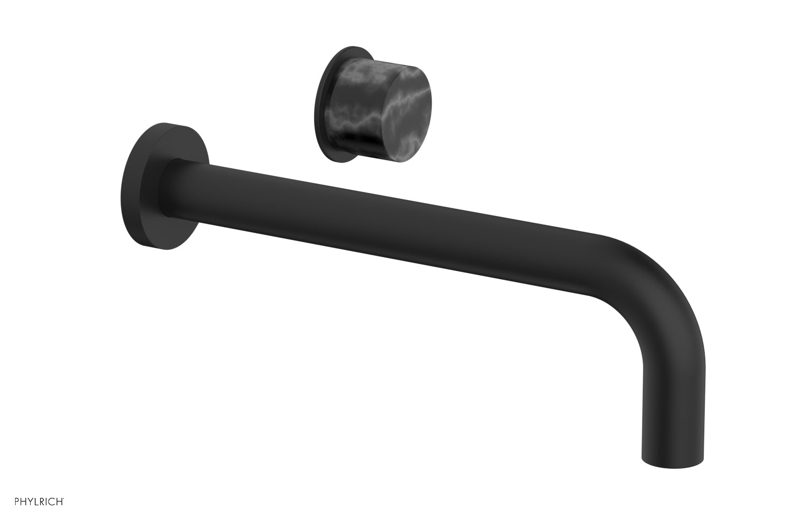 Premium Black Marble Single Handle Wall Mount Bathroom Faucet - Basic II 10