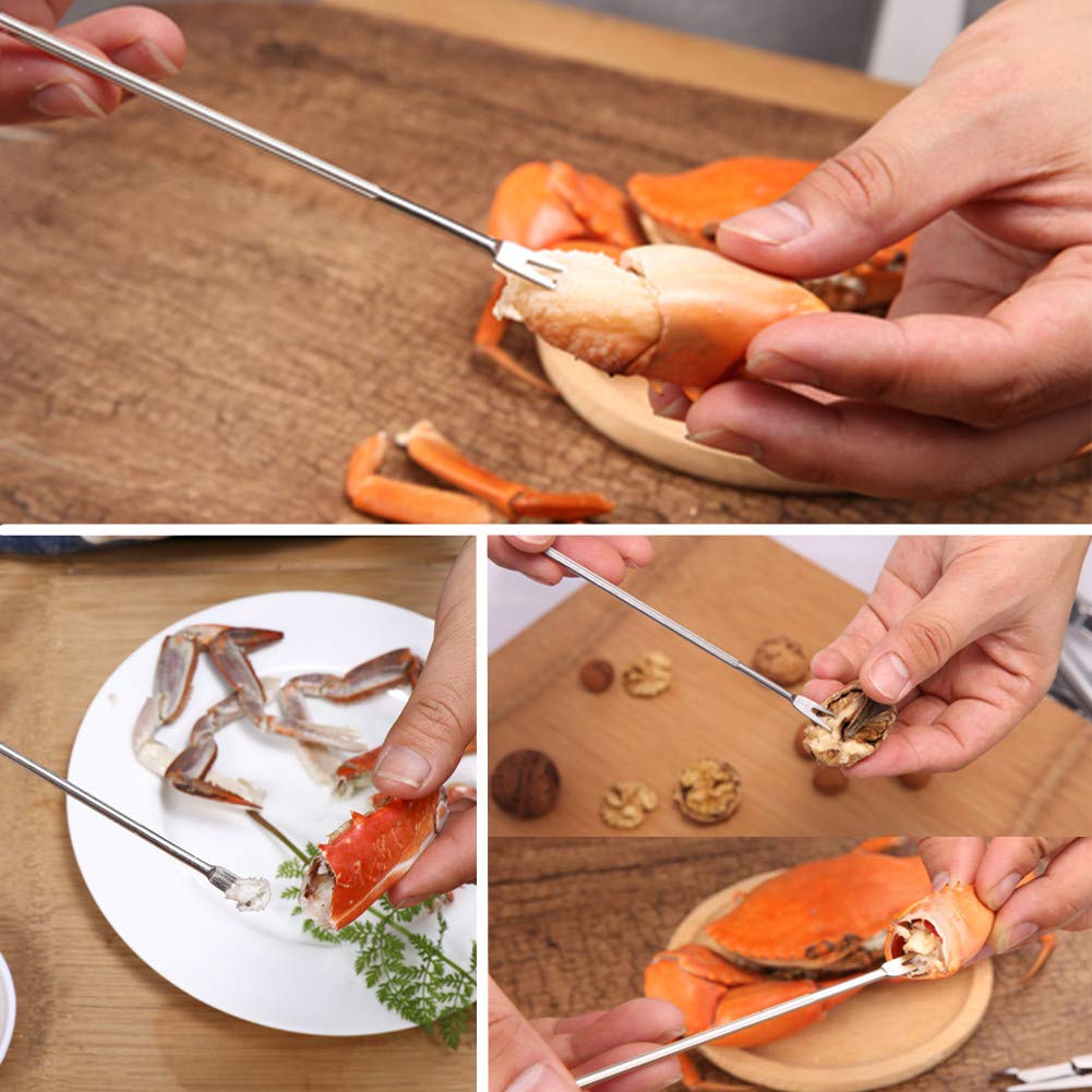 Premium 8-Piece Seafood Tools Set - Crab Leg Crackers, Nut Crackers, Crab Forks & Shellfish Picks - Lobster & Shell Opener Kit for Easy Seafood Dining | Perfect for Home Cooking, Restaurants & Beach Parties