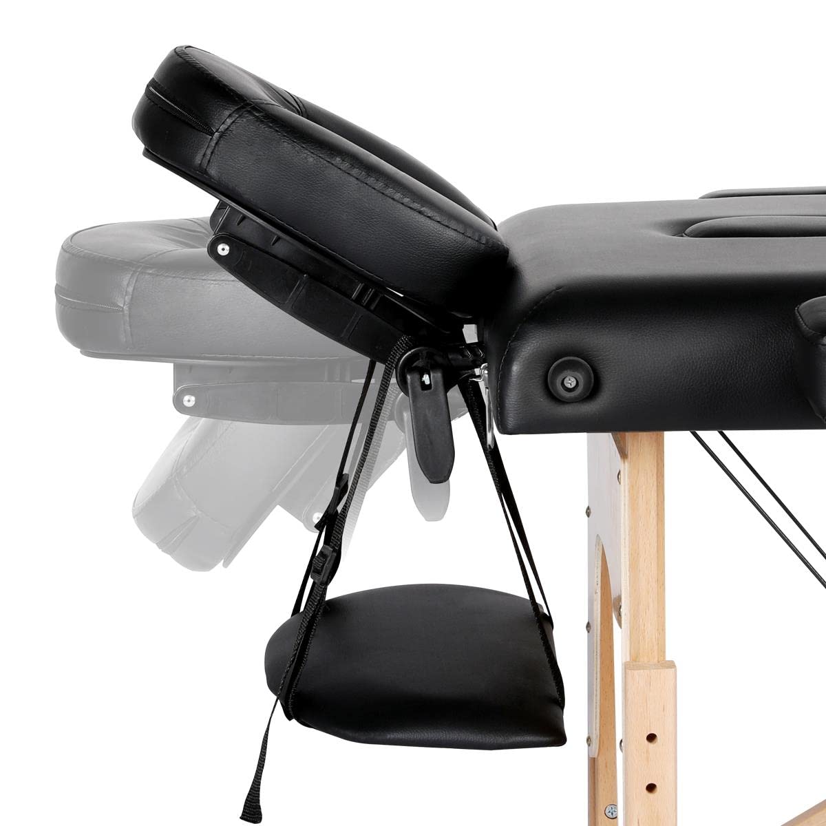 Yaheetech Portable Folding Massage Table - 60cm Wide 3-Section Spa Beauty Bed for Tattoo & Therapy - Lightweight Wooden Frame - Perfect for Home, Salon & Mobile Massage Services