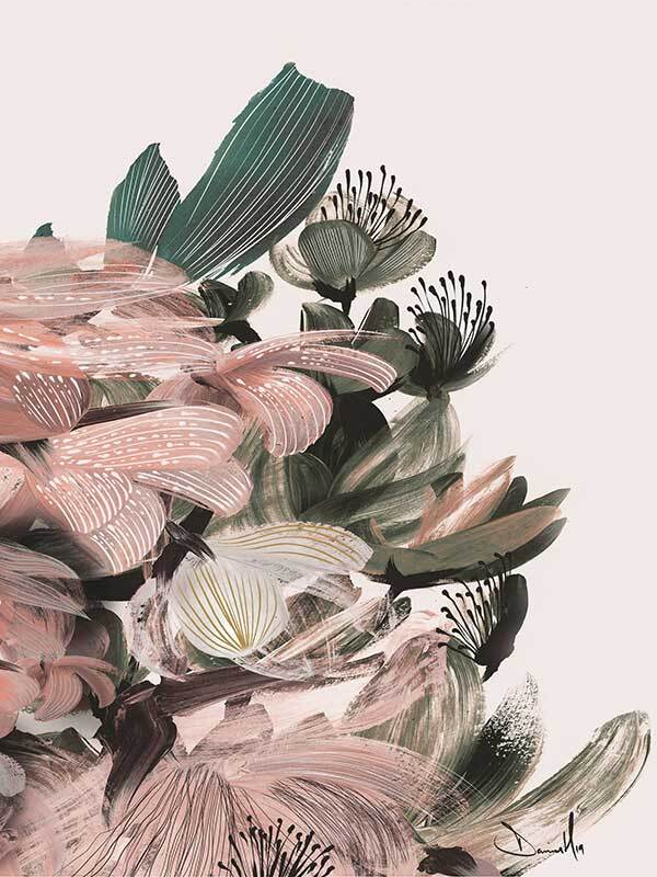 Blush Bloom Canvas Art Print - Floral Wall Decor for Living Room, Bedroom & Office - Handmade Modern Home Decor