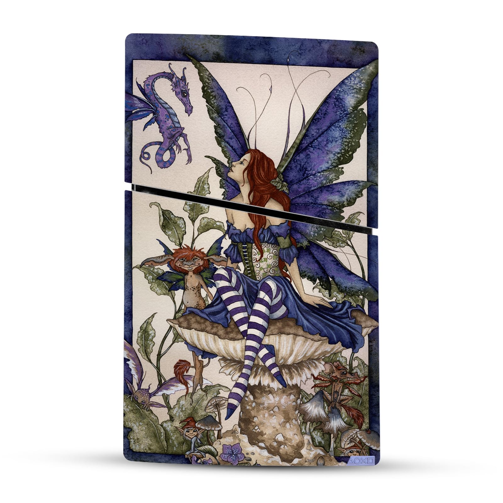 Official Licensed Amy Brown Fairy Garden Pixie Art Vinyl Decal Skin Compatible with PlayStation 5 PS5 Slim Digital Edition Console & DualSense Controller - Perfect for Gaming Setups, Customizing Consoles, and Gift Giving