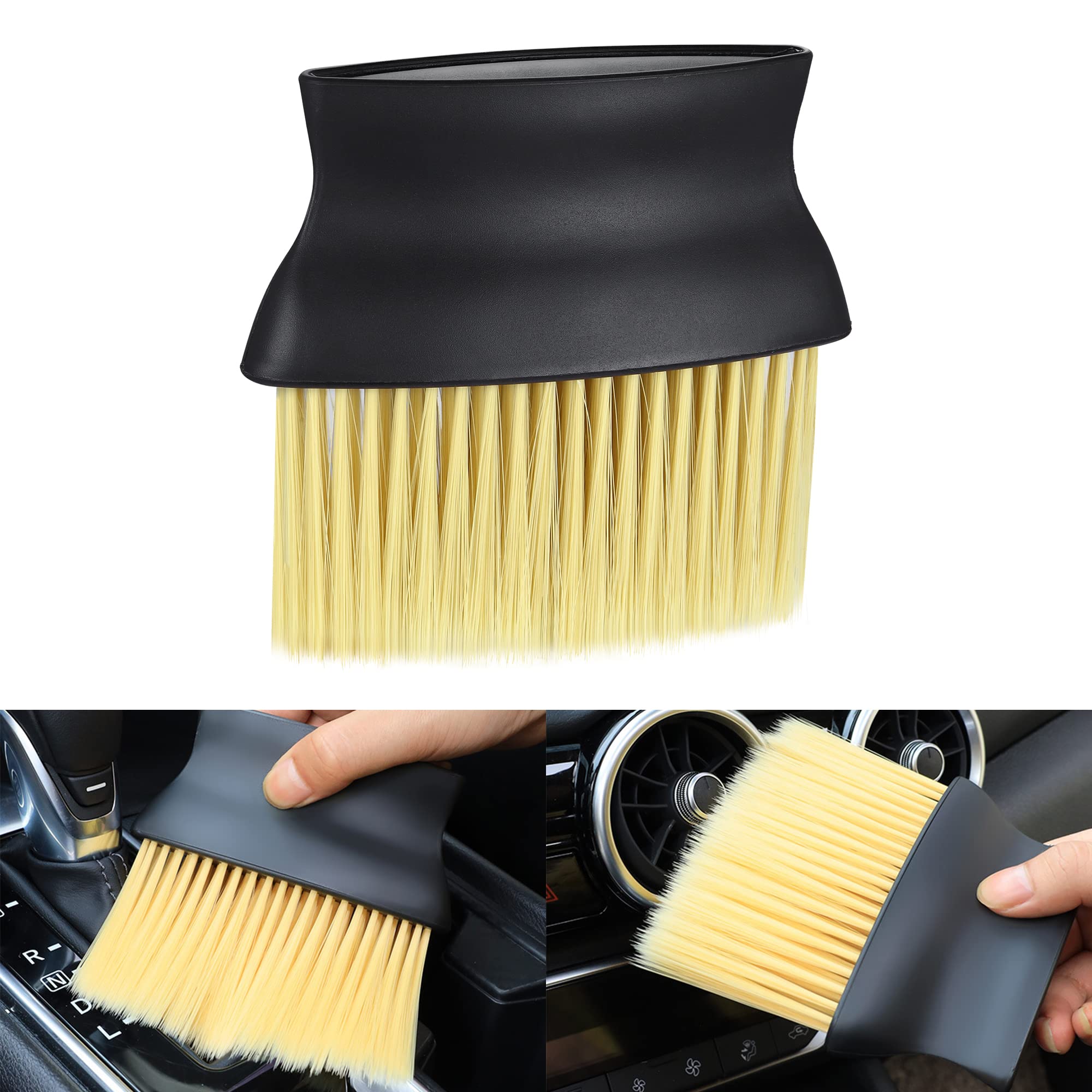 Soft Bristle Car Interior Dust Brush - Premium Automotive Dashboard & Vent Cleaning Tool for Leather Seats, AC Vents, Computers | Perfect for Car Detailing, Home & Office Cleaning