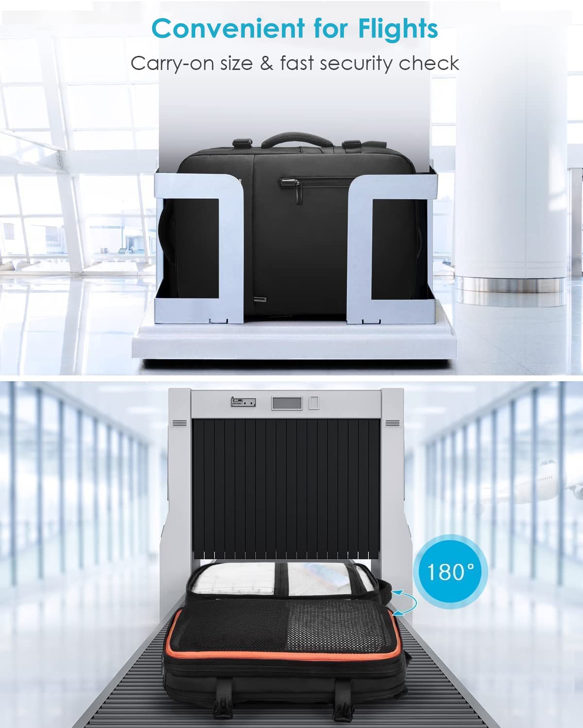 HOMIEE 40L Expandable Waterproof Laptop Backpack for Business Travel - Flight Approved Carry-On Backpack Fits 15.6 Inch Laptop, Large Capacity Anti-Theft Travel Backpack (Black) - Perfect for Business Trips, Commuting & Airplane Travel