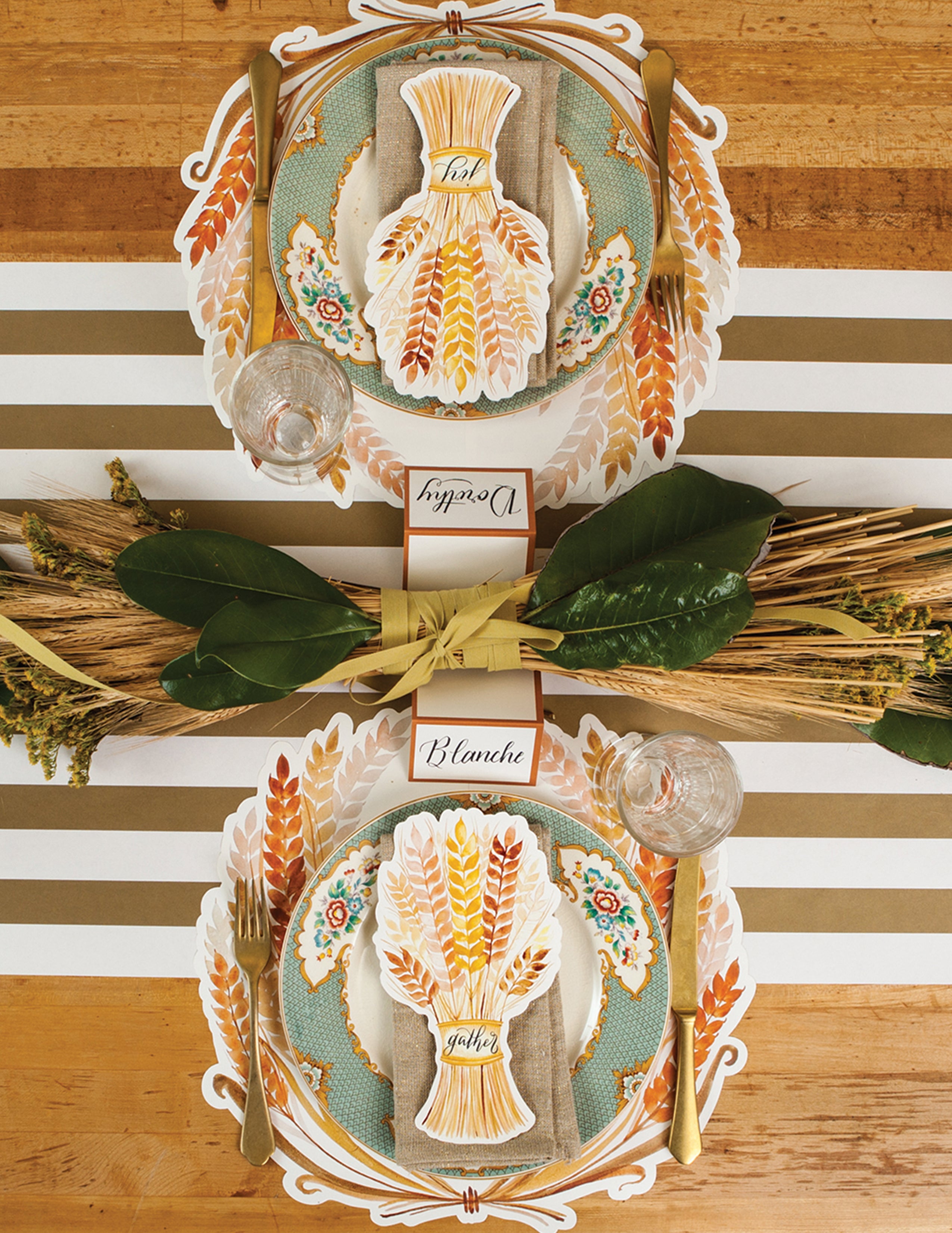 Golden Harvest Table Accent - Elegant Home Decor Centerpiece for Dining Room, Living Room & Farmhouse Style Interiors