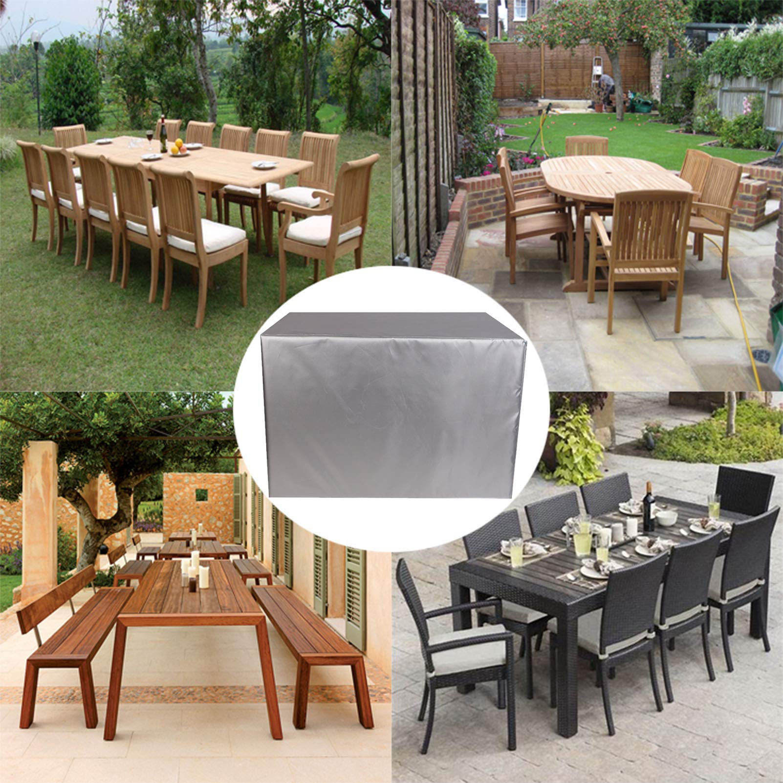 Heavy Duty 420D Oxford Waterproof Patio Furniture Cover 76x50x32in - Windproof UV Resistant Outdoor Table Protector for Rattan Cube Set - Perfect for Garden, Deck & Backyard Use