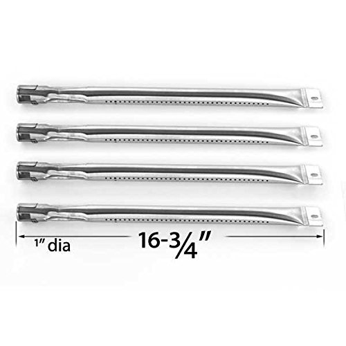 Master Forge P3018 & SH3118B Gas Grill Replacement Repair Kit - 4 Stainless Steel Burners & Heat Plates | Outdoor BBQ Grill Parts for Backyard Cooking, Camping, and Patio Parties