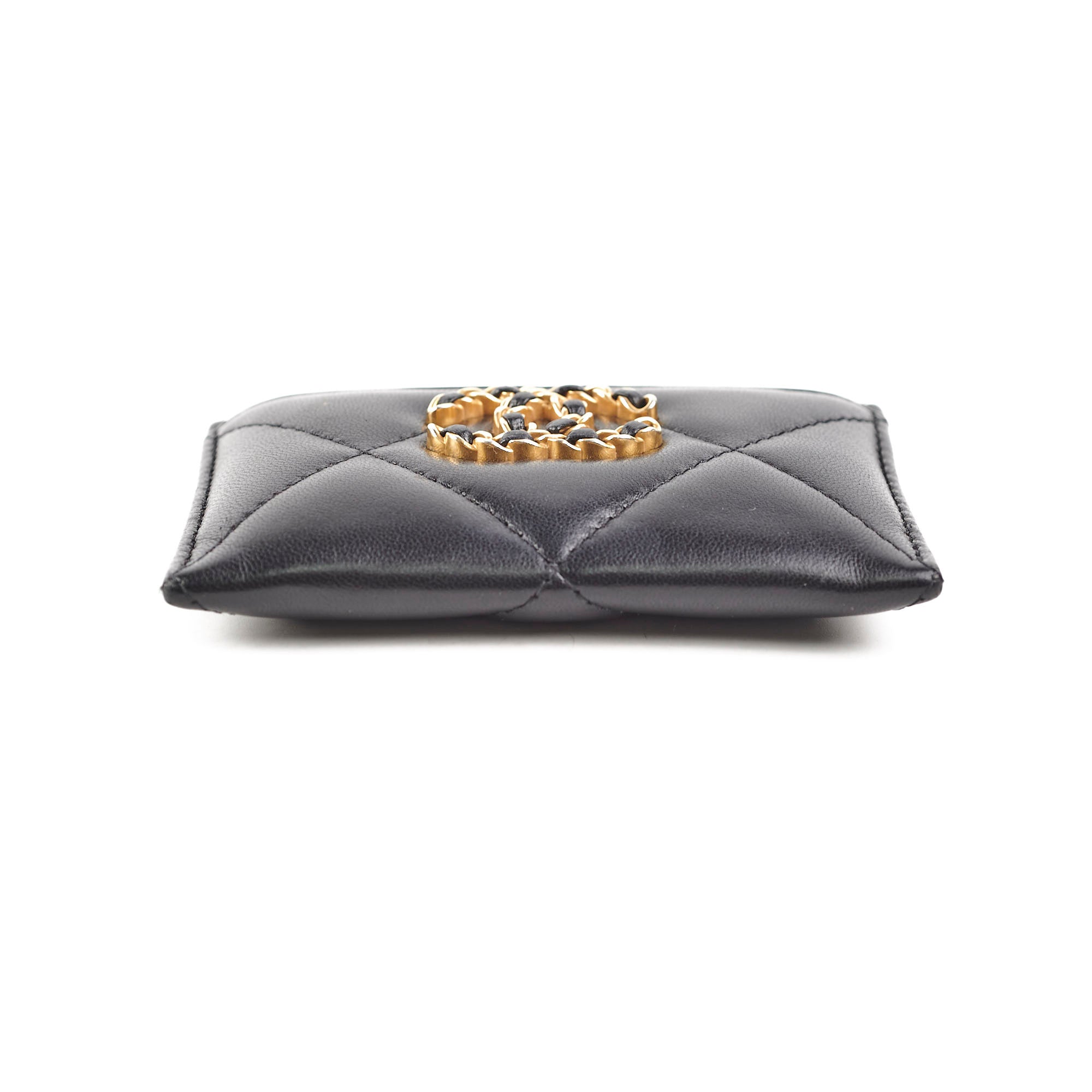 Chanel 19 Lambskin Cardholder Black - Luxury Leather Credit Card Holder for Women - Perfect for Everyday Use, Travel & Gift Giving