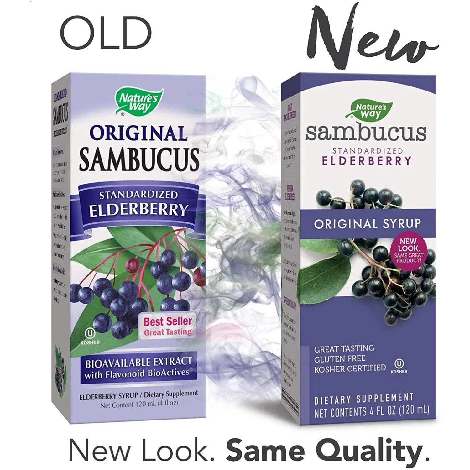Nature's Way Sambucus Black Elderberry Original Syrup - Immune Support Supplement for Adults & Kids - Great for Cold & Flu Season, Daily Wellness Boost