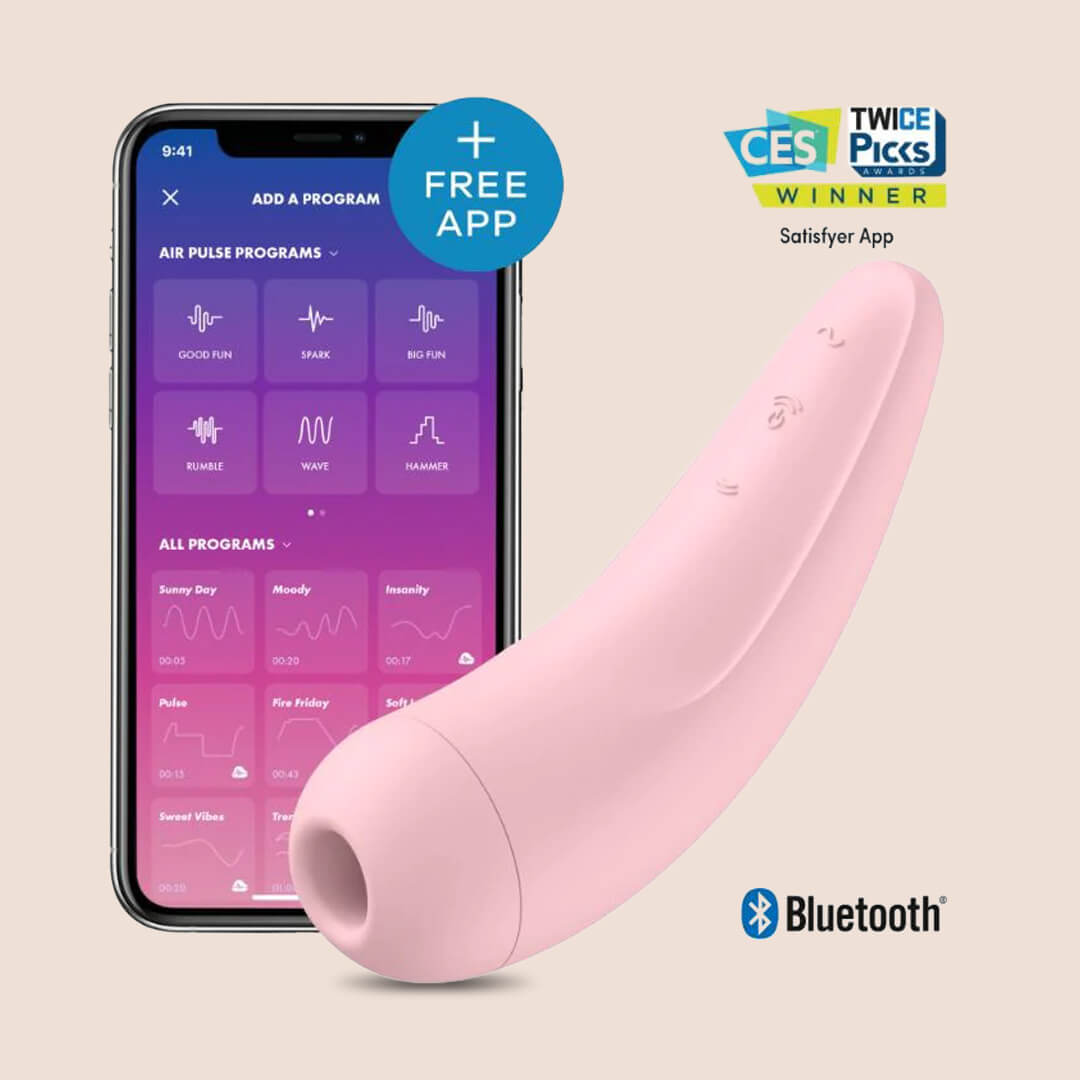 Satisfyer Curvy 2+ Air Pulse Stimulation & Vibrations Clitoral Stimulator for Women - Perfect for Solo Play & Couples Intimacy