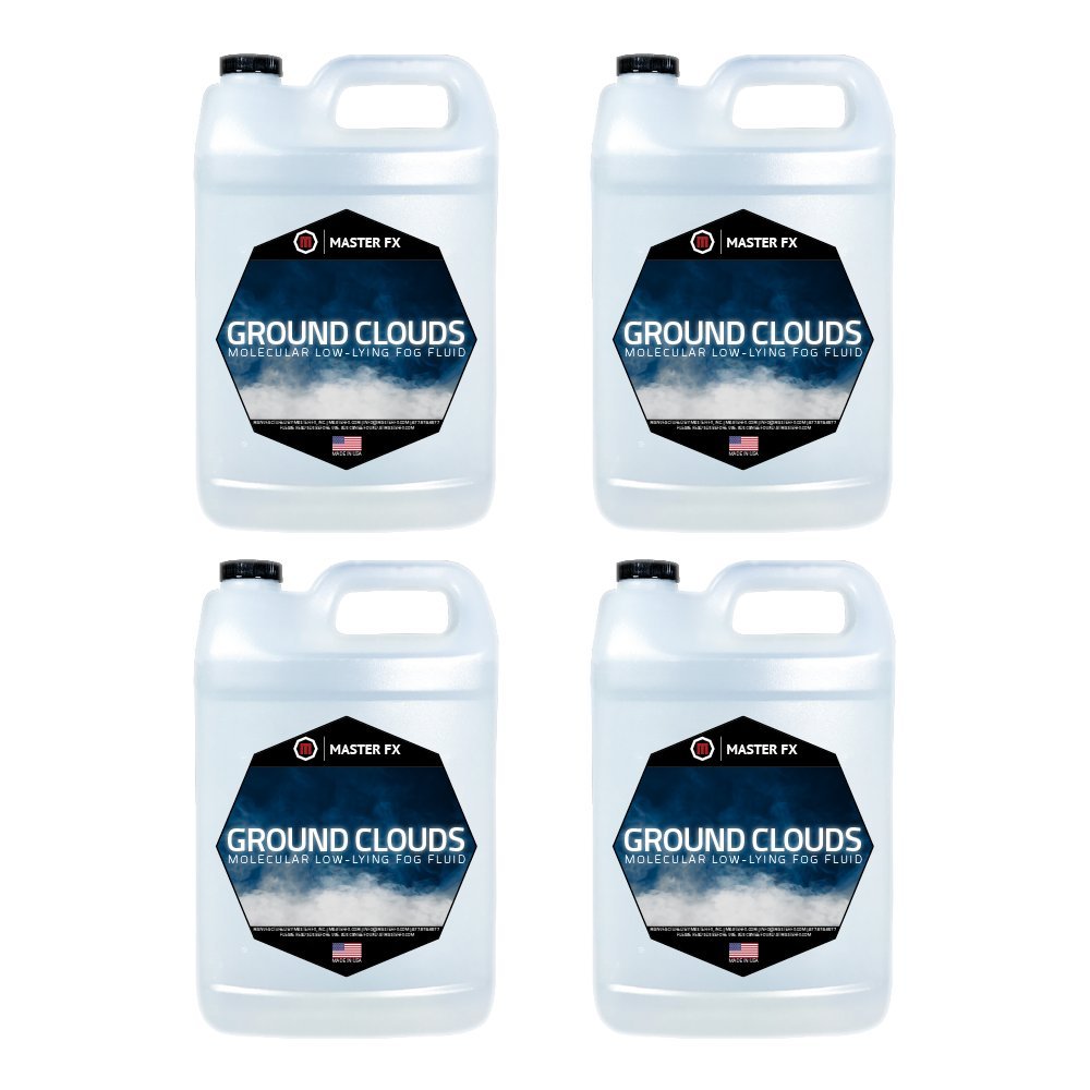 Ground Clouds Fast Dissipating Indoor Low-Lying Molecular Fog Fluid - 4 Gallon Case for Stage Effects, Halloween Decorations & Theatrical Performances