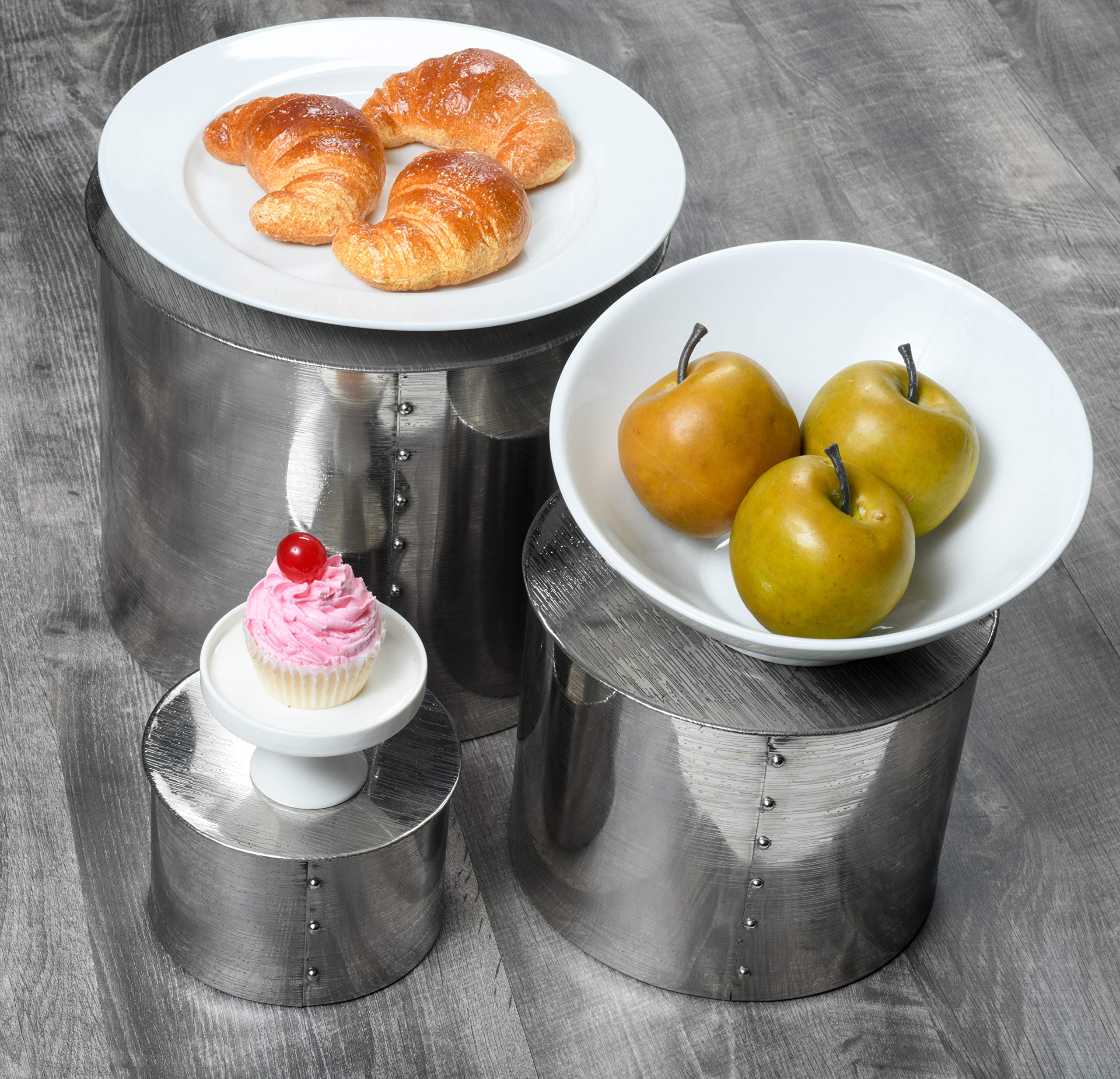 Premium Stainless Steel Food Risers Set of 3 - IMPULSE! Sequoia Elegant Serving Stands for Cakes, Desserts, Appetizers | Perfect for Party Plating, Buffet Displays & Kitchen Organization
