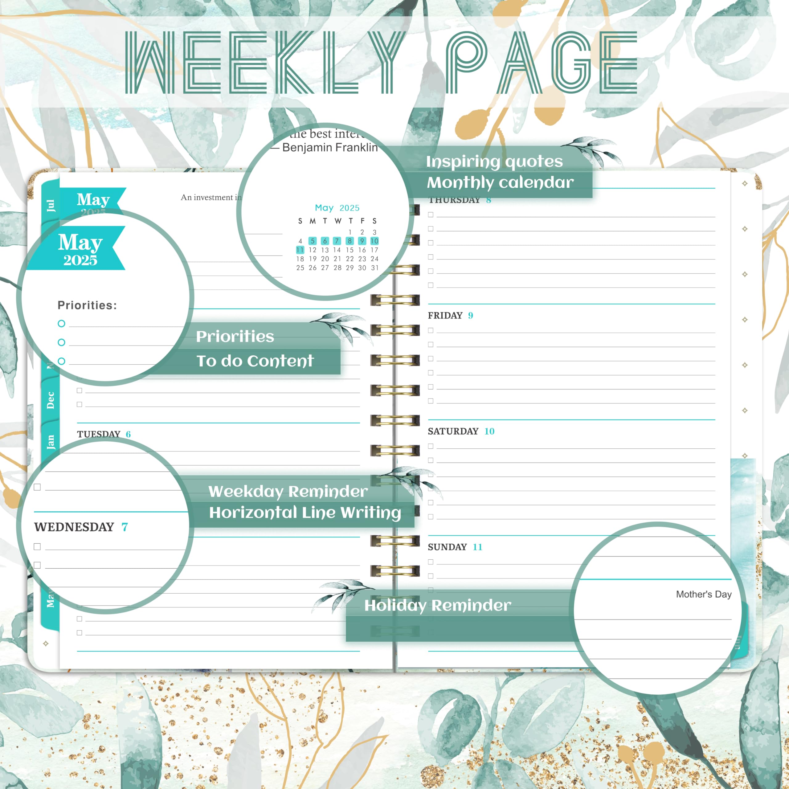 2024-2025 Academic Planner - July 2024 to June 2025 Weekly & Monthly Organizer with 12 Tabs, 8.5
